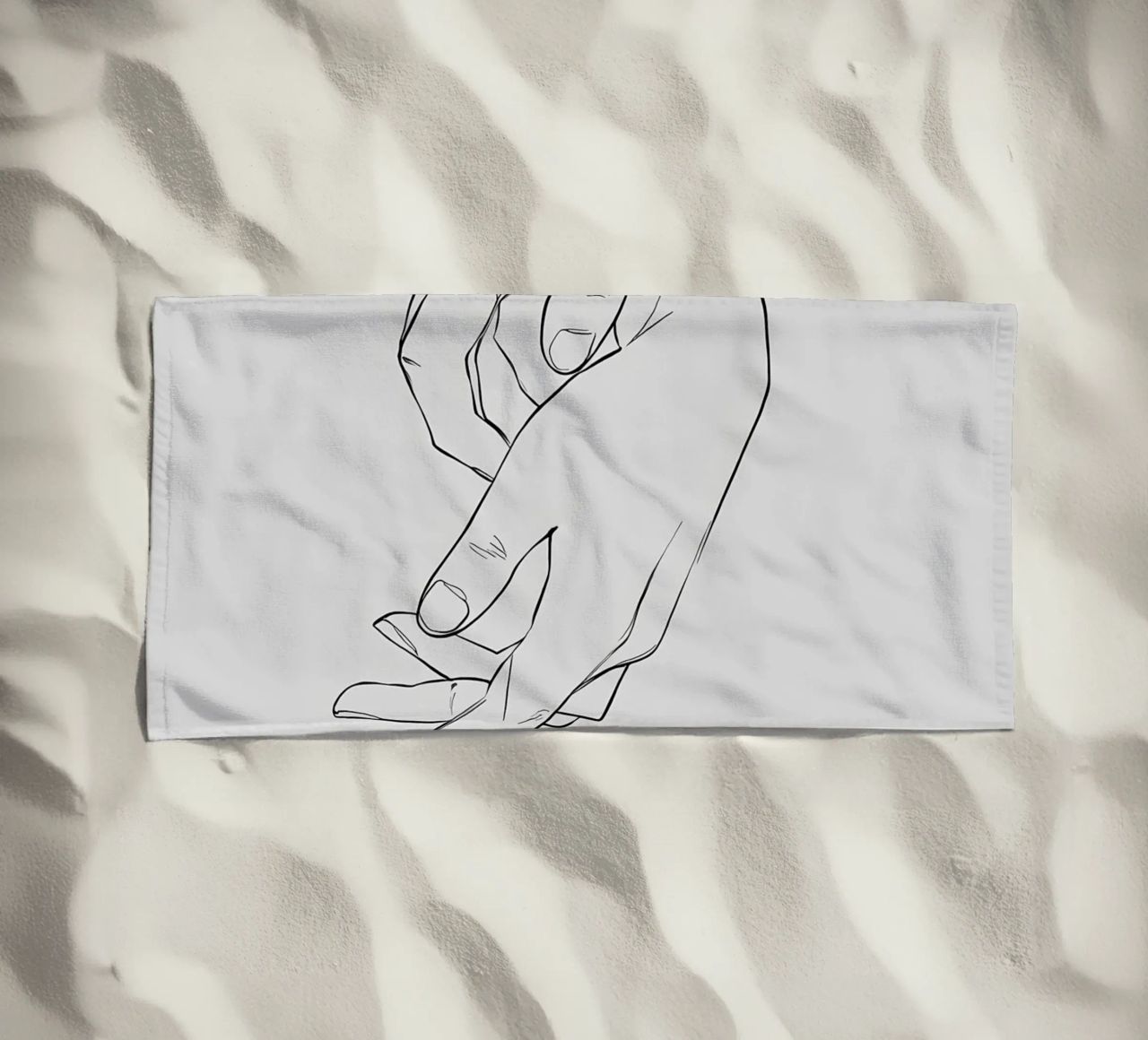 Gesto della mano Line Art minimalista telo mare da Viv Line Art