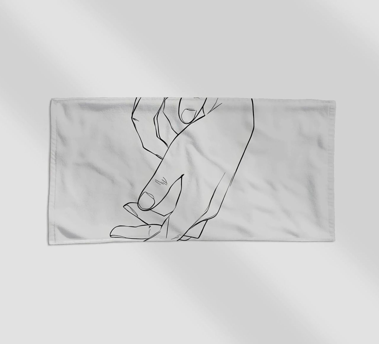 Gesto della mano Line Art minimalista telo mare da Viv Line Art