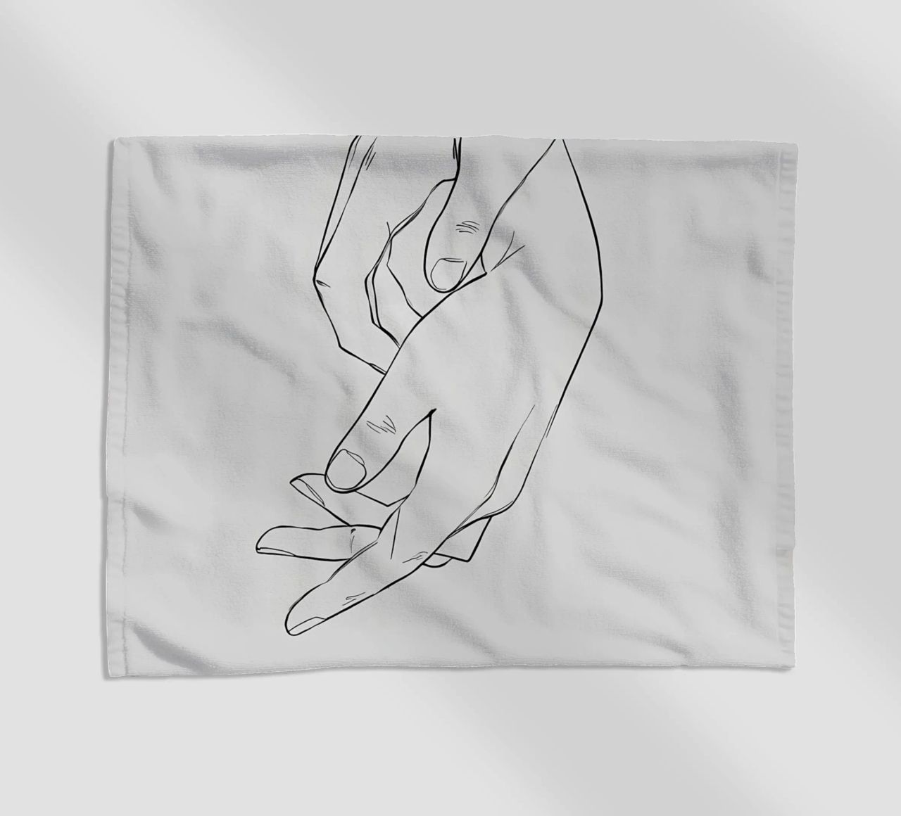 Gesto della mano Line Art minimalista telo mare da Viv Line Art