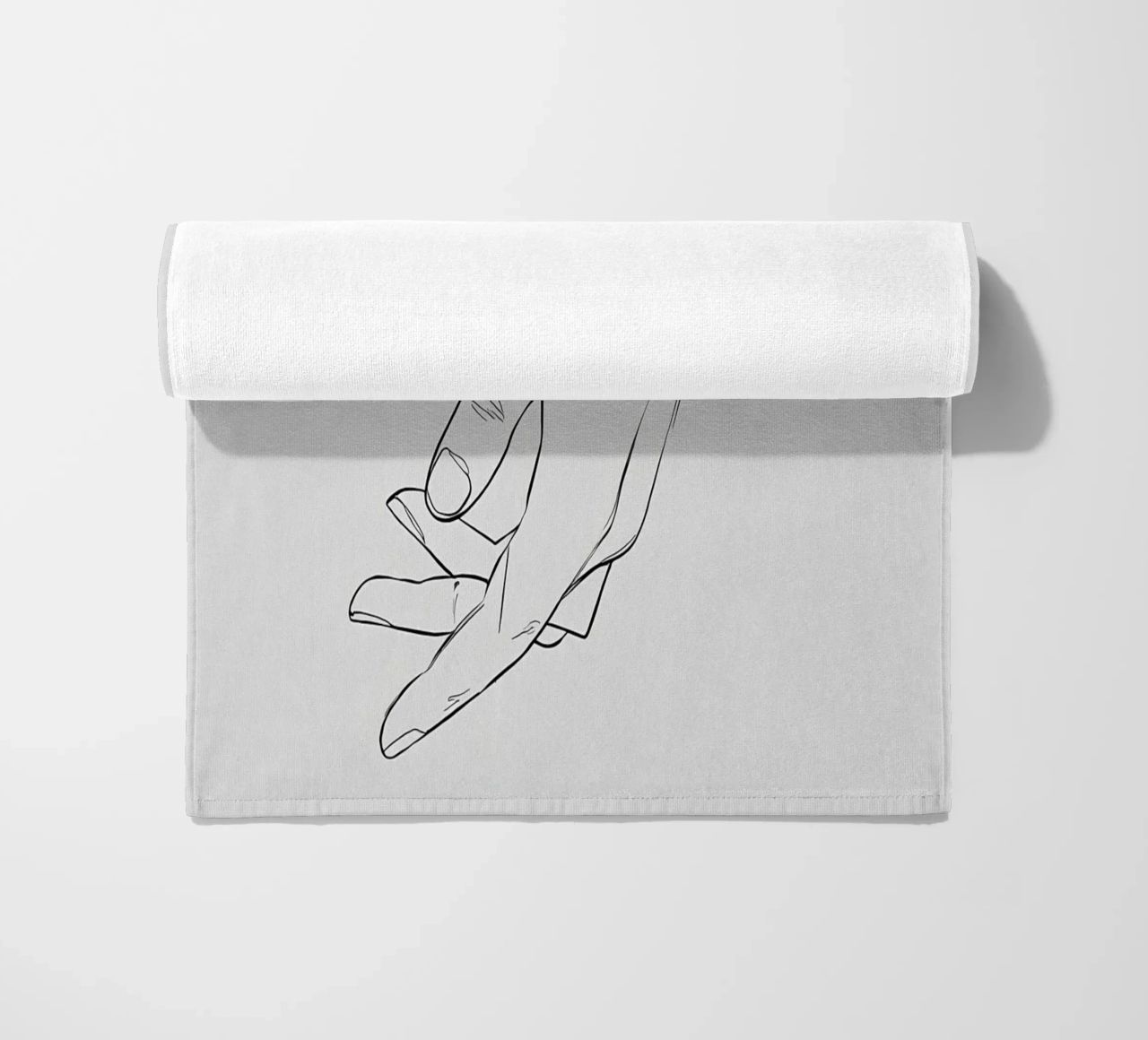 Gesto della mano Line Art minimalista telo mare da Viv Line Art