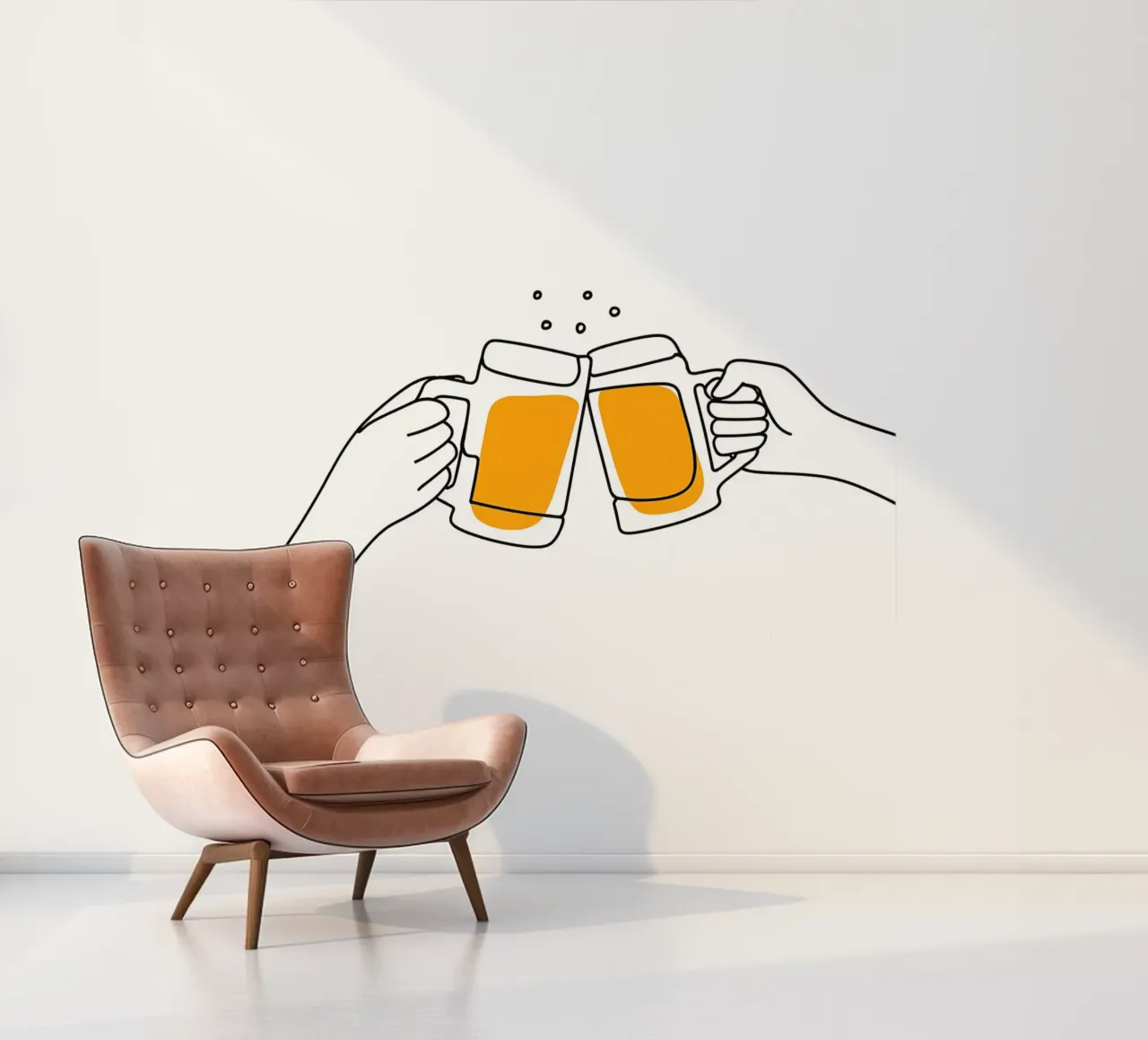 Cheers 3 Minimalist Line Art photo wallpaper by Viv Line Art
