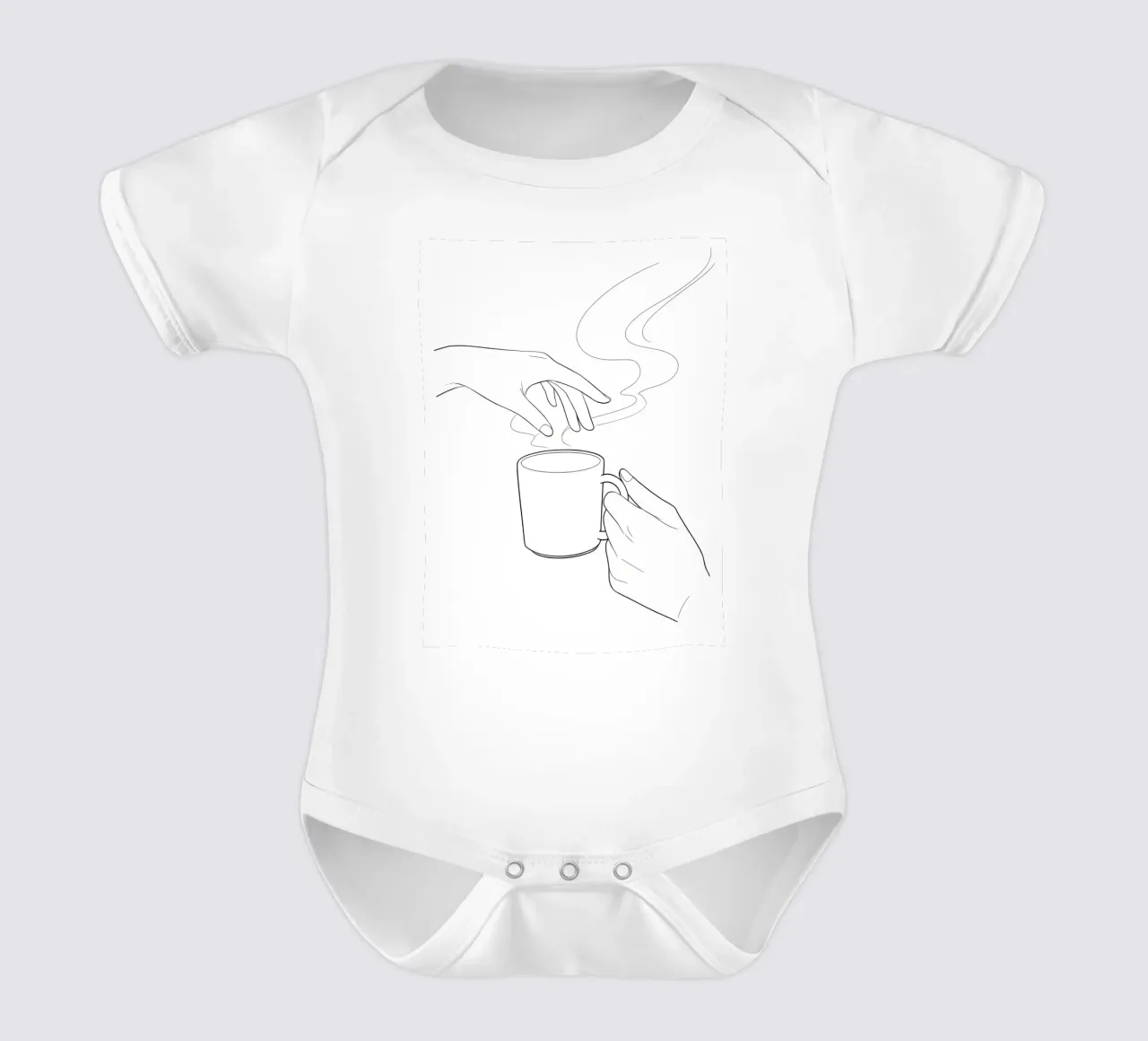 Linea d'arte minimalista di Give Me A Coffee body neonato maniche corte da Viv Line Art