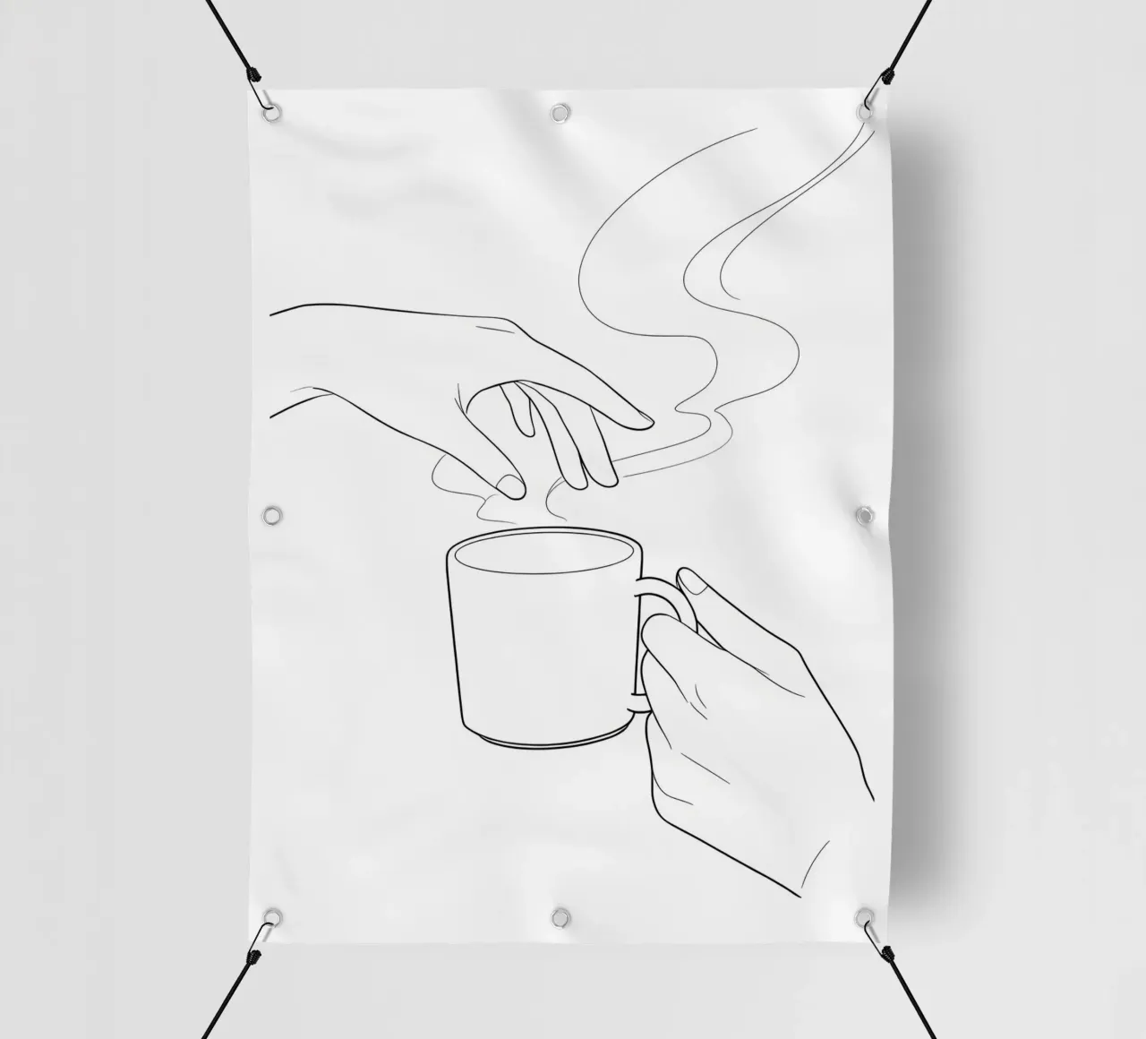 Linea d'arte minimalista di Give Me A Coffee telo in pvc da Viv Line Art