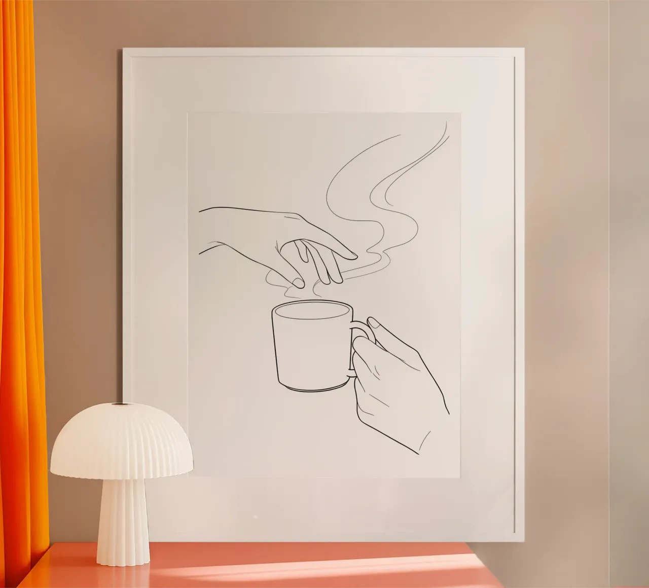Linea d'arte minimalista di Give Me A Coffee carta hahnemühle da Viv Line Art