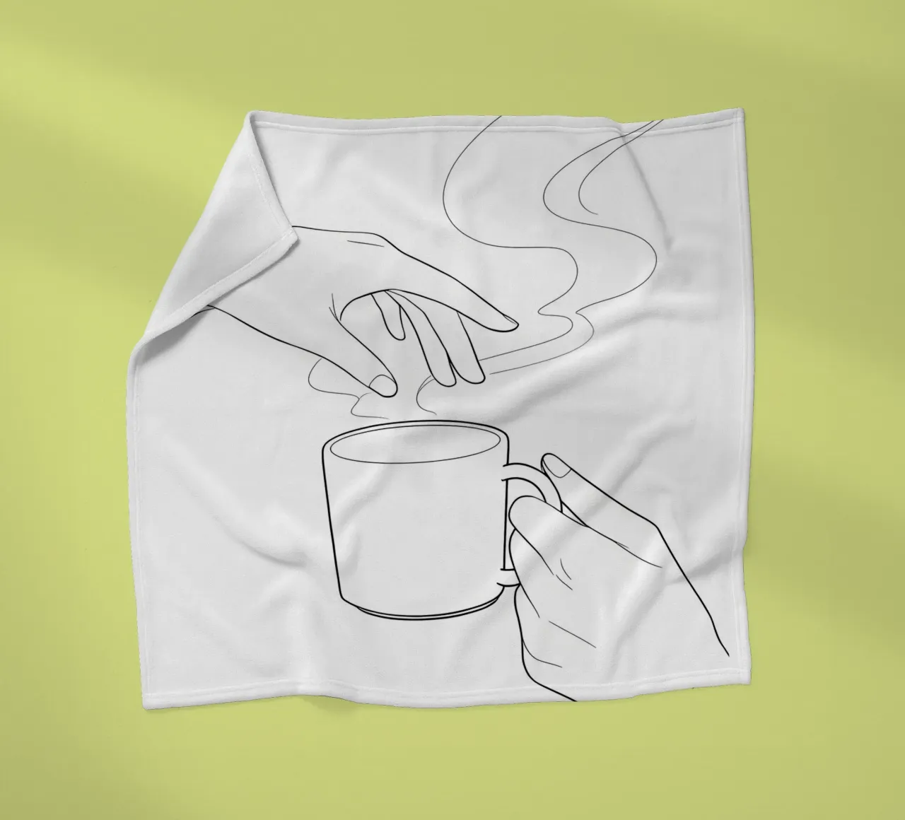 Linea d'arte minimalista di Give Me A Coffee coperta in pile da Viv Line Art