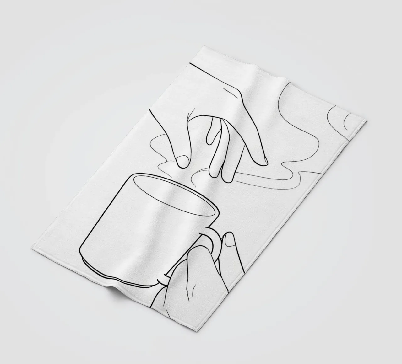Linea d'arte minimalista di Give Me A Coffee coperta in pile da Viv Line Art