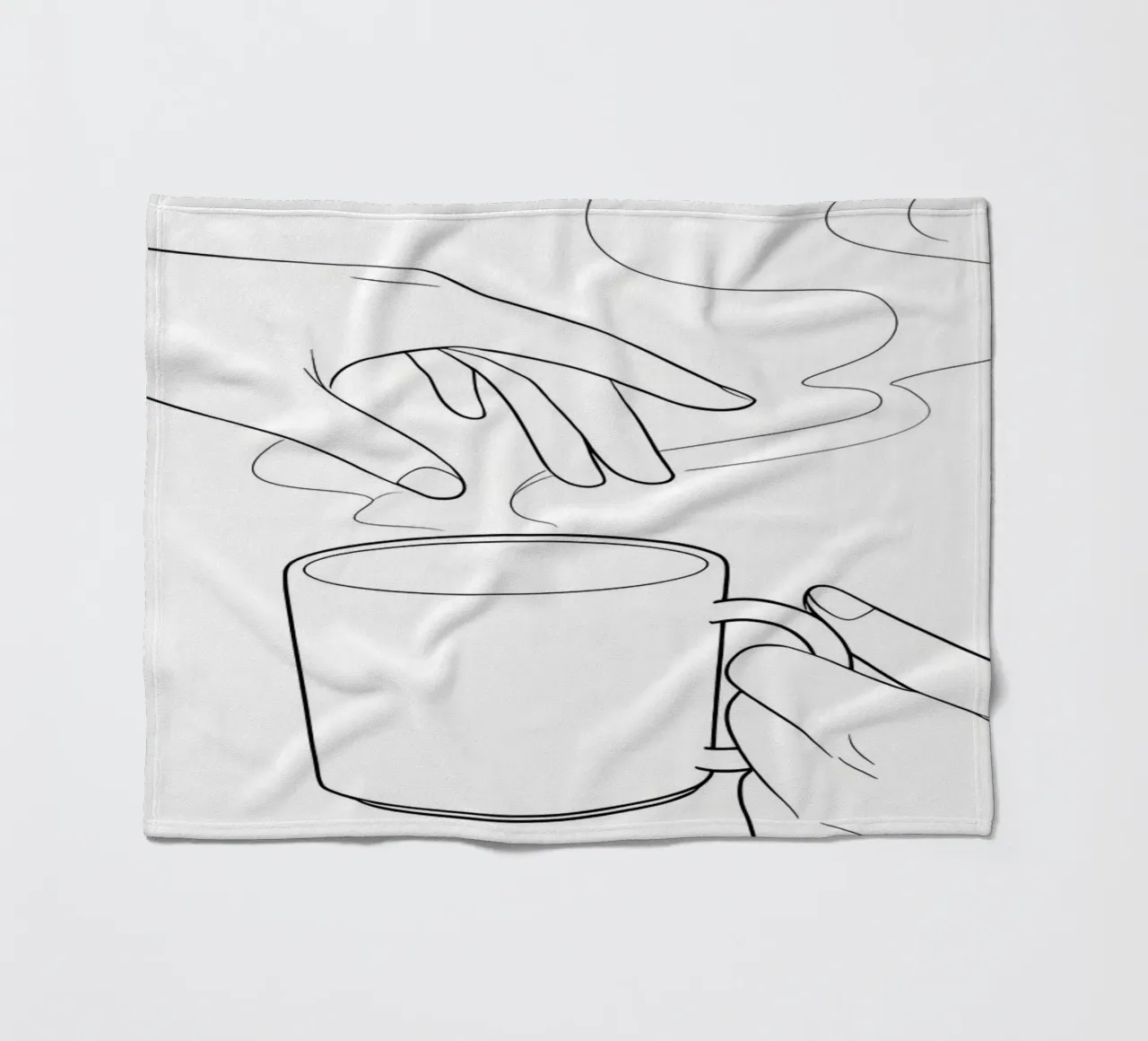 Linea d'arte minimalista di Give Me A Coffee coperta in pile da Viv Line Art