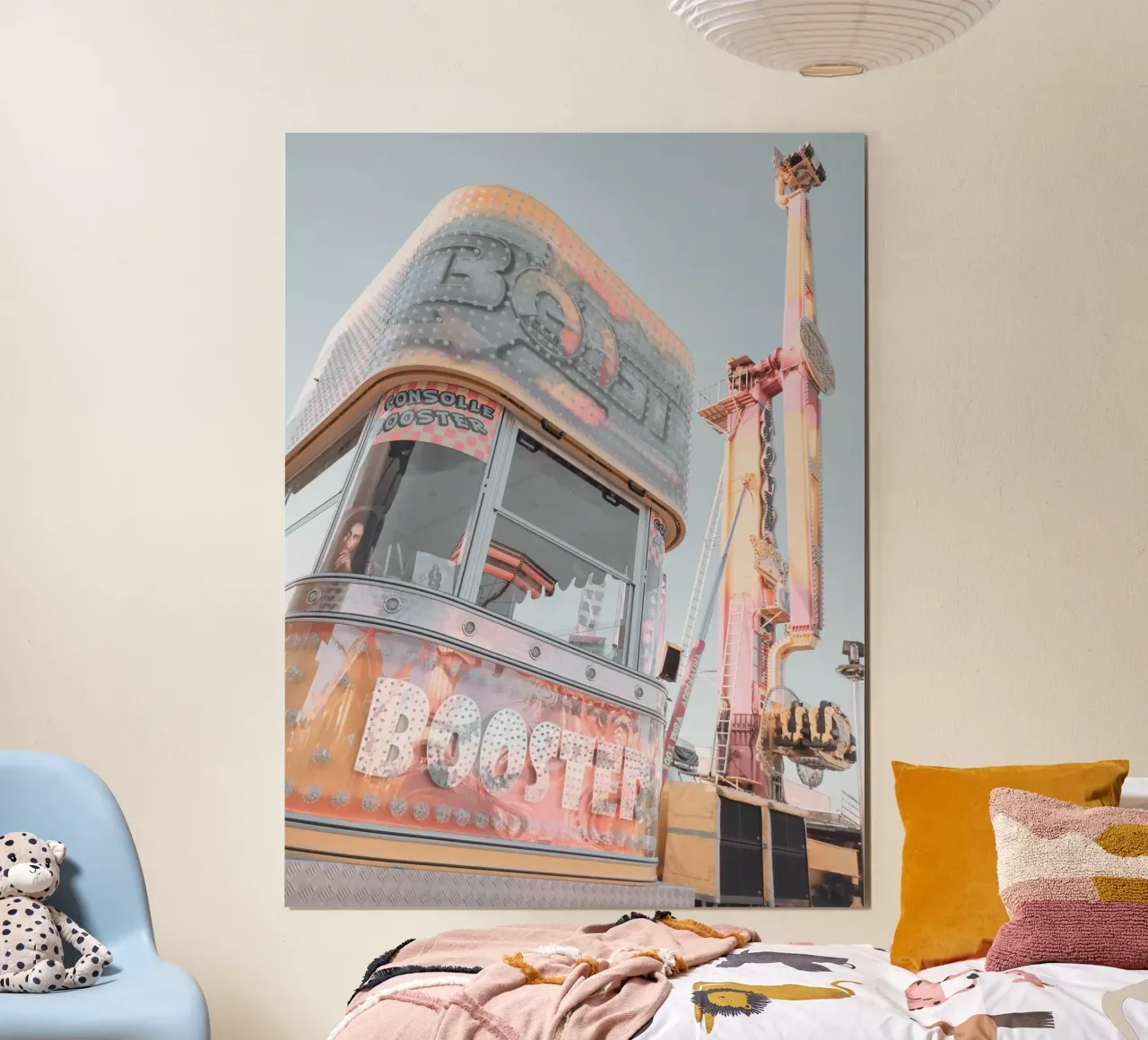 Vintage kermis 2 poster met houten frame van Moon  Bloom