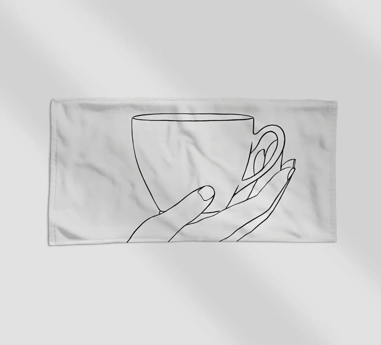 Give Me A Cup Of Tea (Dammi una tazza di tè) Line art minimalista telo mare da Viv Line Art