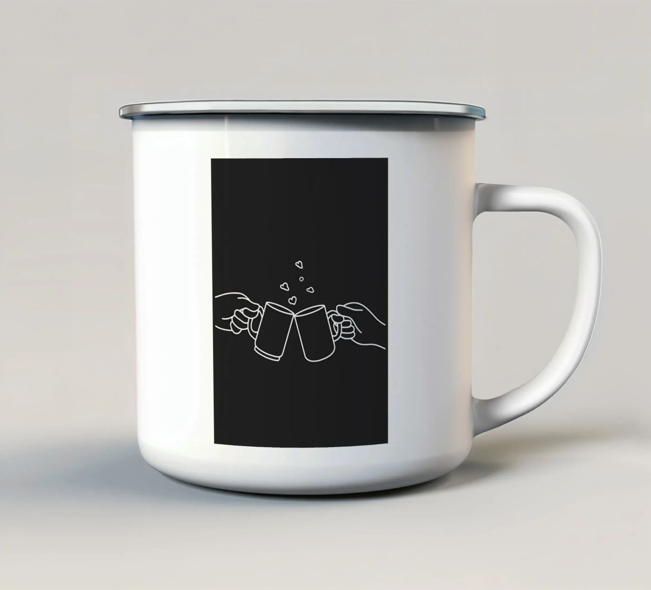 Cheers 2 Line Art minimalista tazza in smalto da Viv Line Art