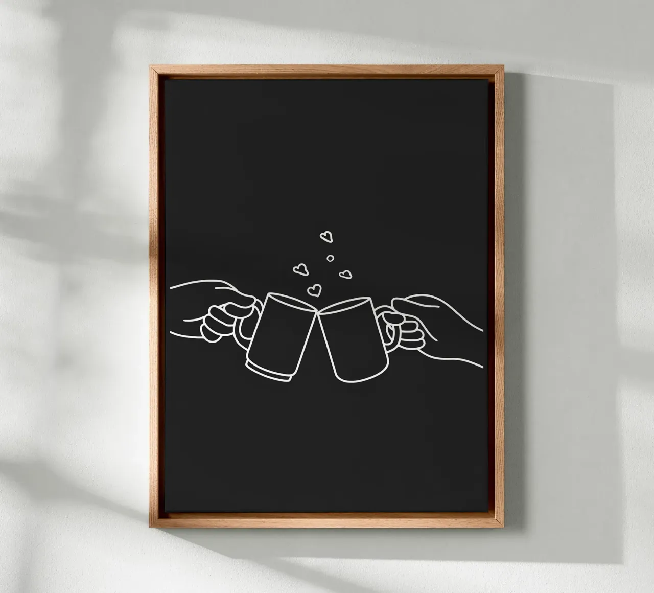 Cheers 2 Minimalist Line Art canvas by Viv Line Art