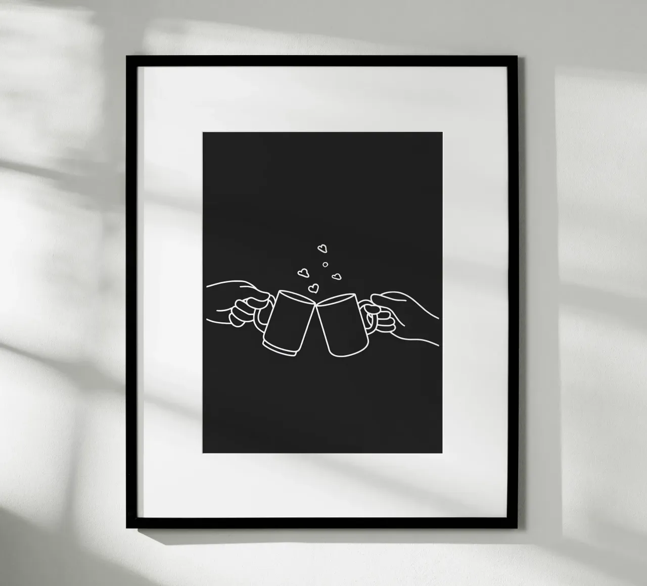 Cheers 2 Line Art minimalista poster da Viv Line Art