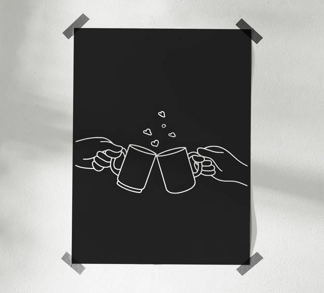 Cheers 2 Line Art minimalista poster da Viv Line Art