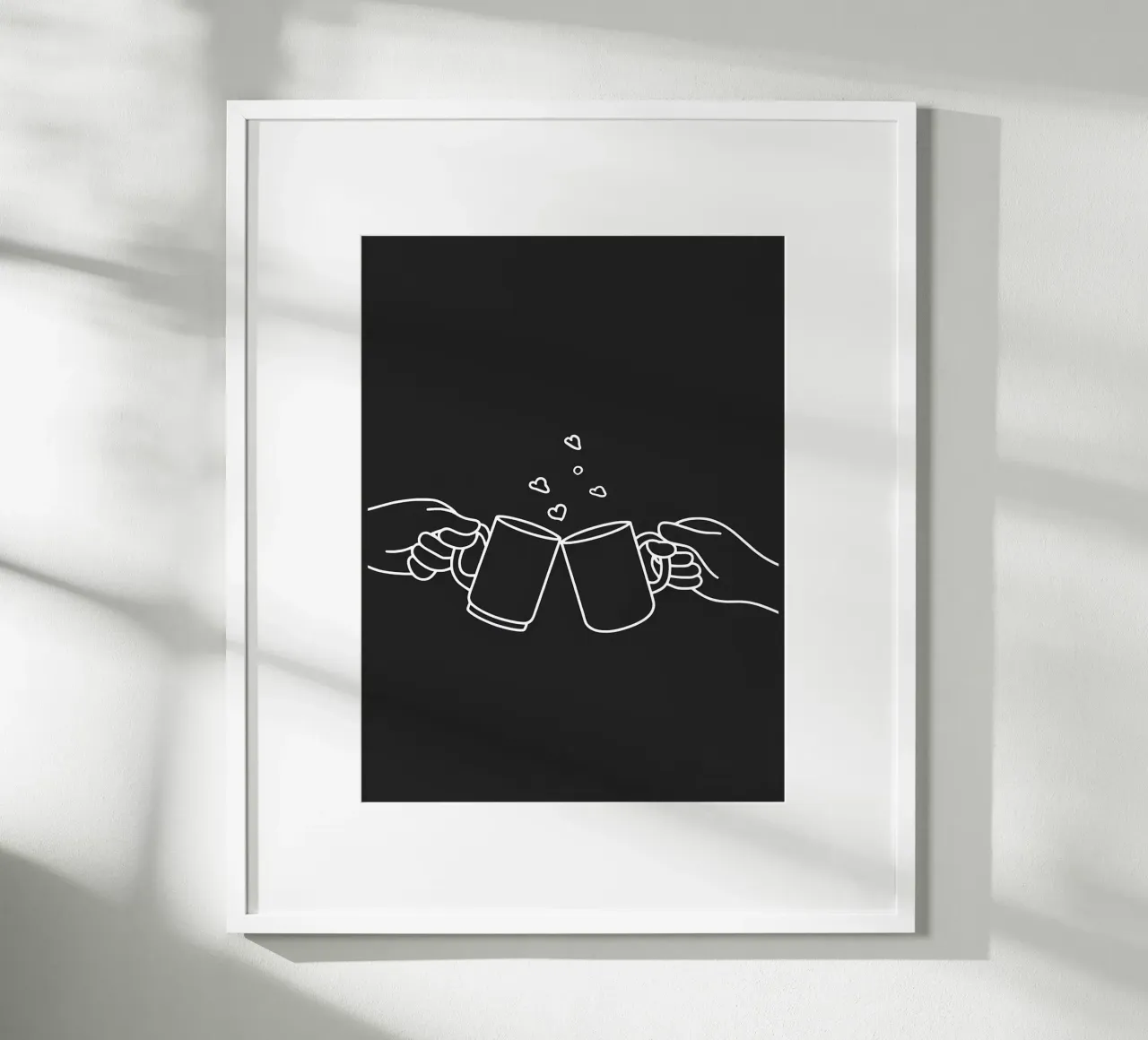 Cheers 2 Line Art minimalista poster da Viv Line Art