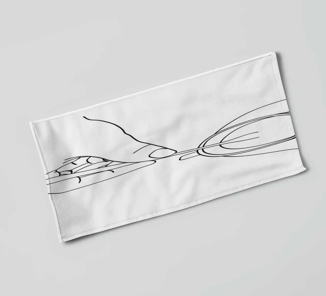 Tea Time Minimalist Line Art towel by Viv Line Art