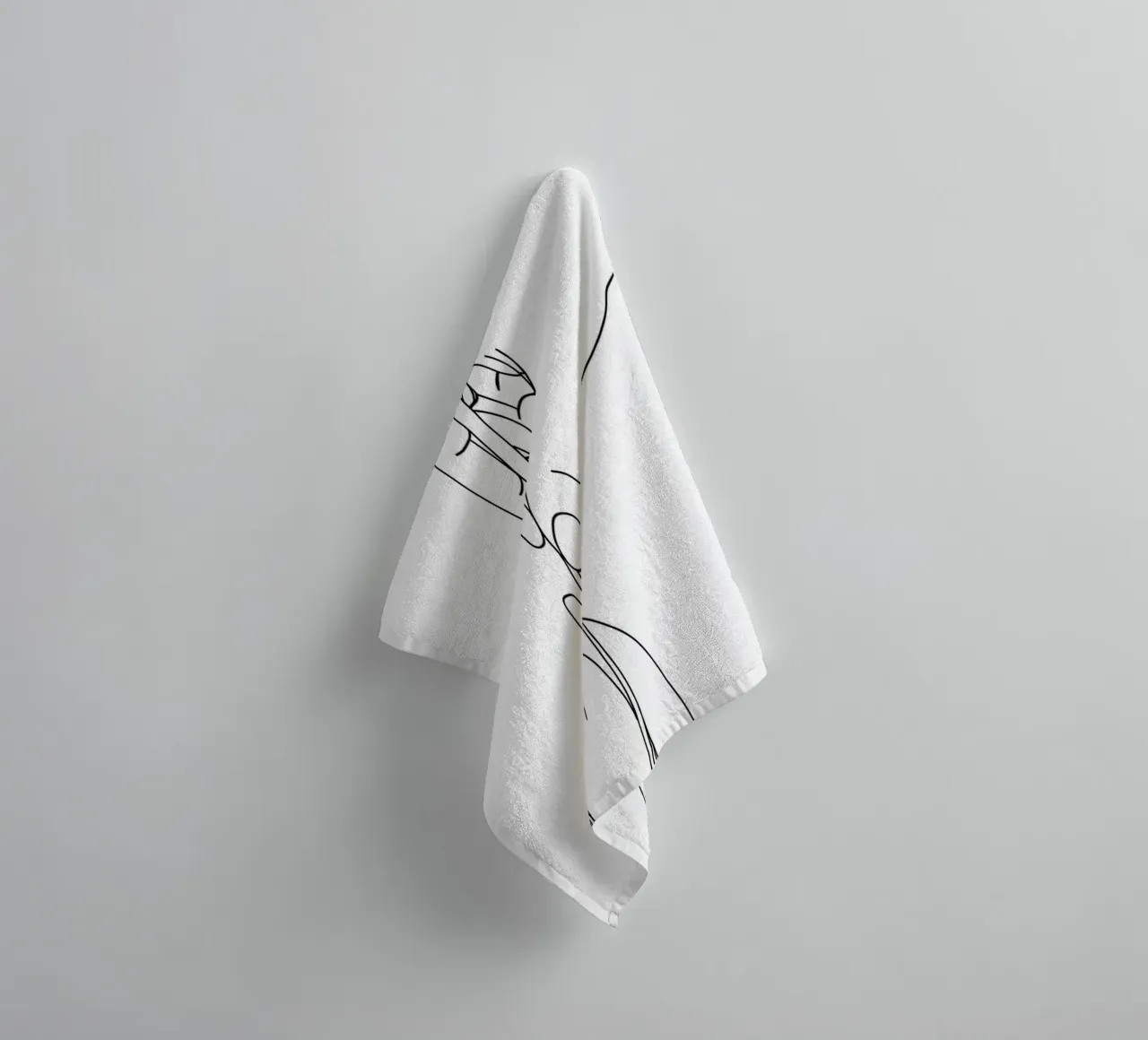 Tea Time Minimalist Line Art towel by Viv Line Art