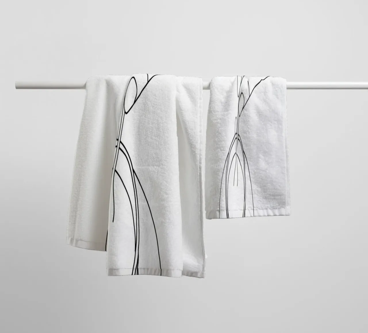 Tea Time Minimalist Line Art towel by Viv Line Art