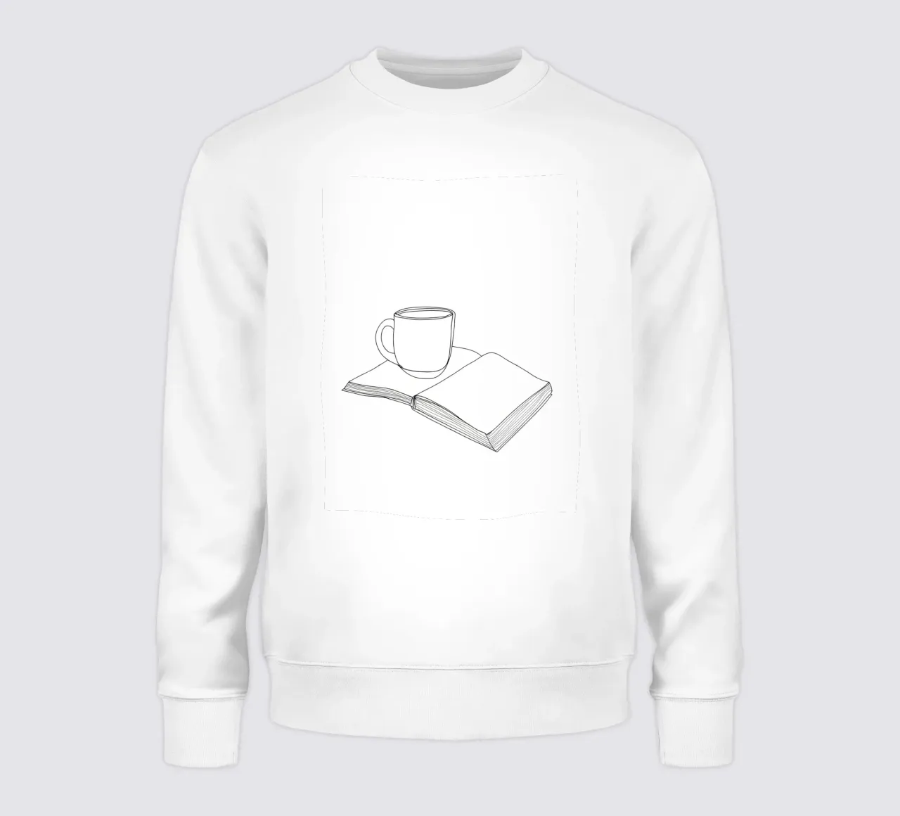 Café et livre Art linéaire minimaliste sweat de Viv Line Art