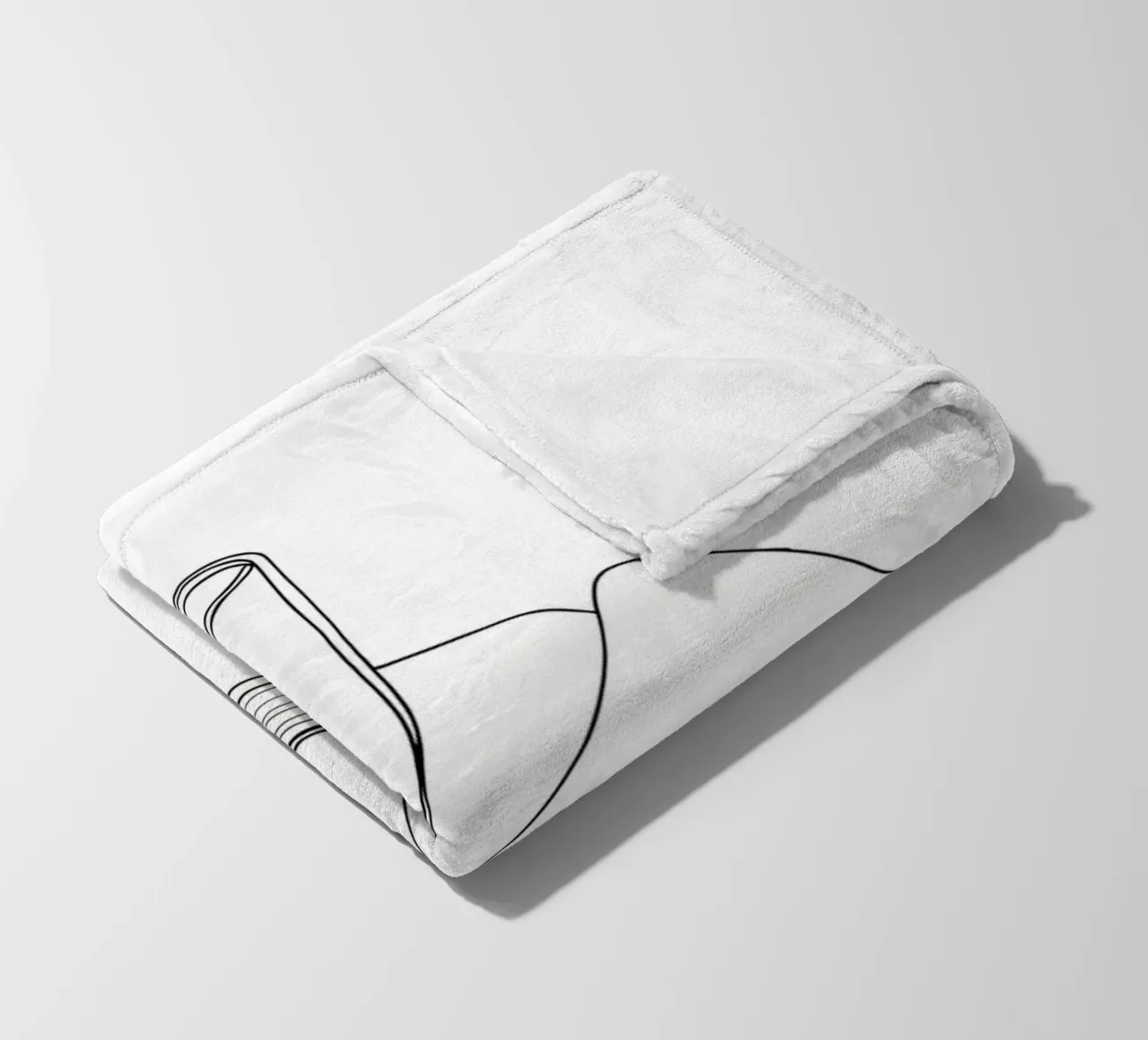 Caffè e libro Line Art minimalista coperta in pile da Viv Line Art