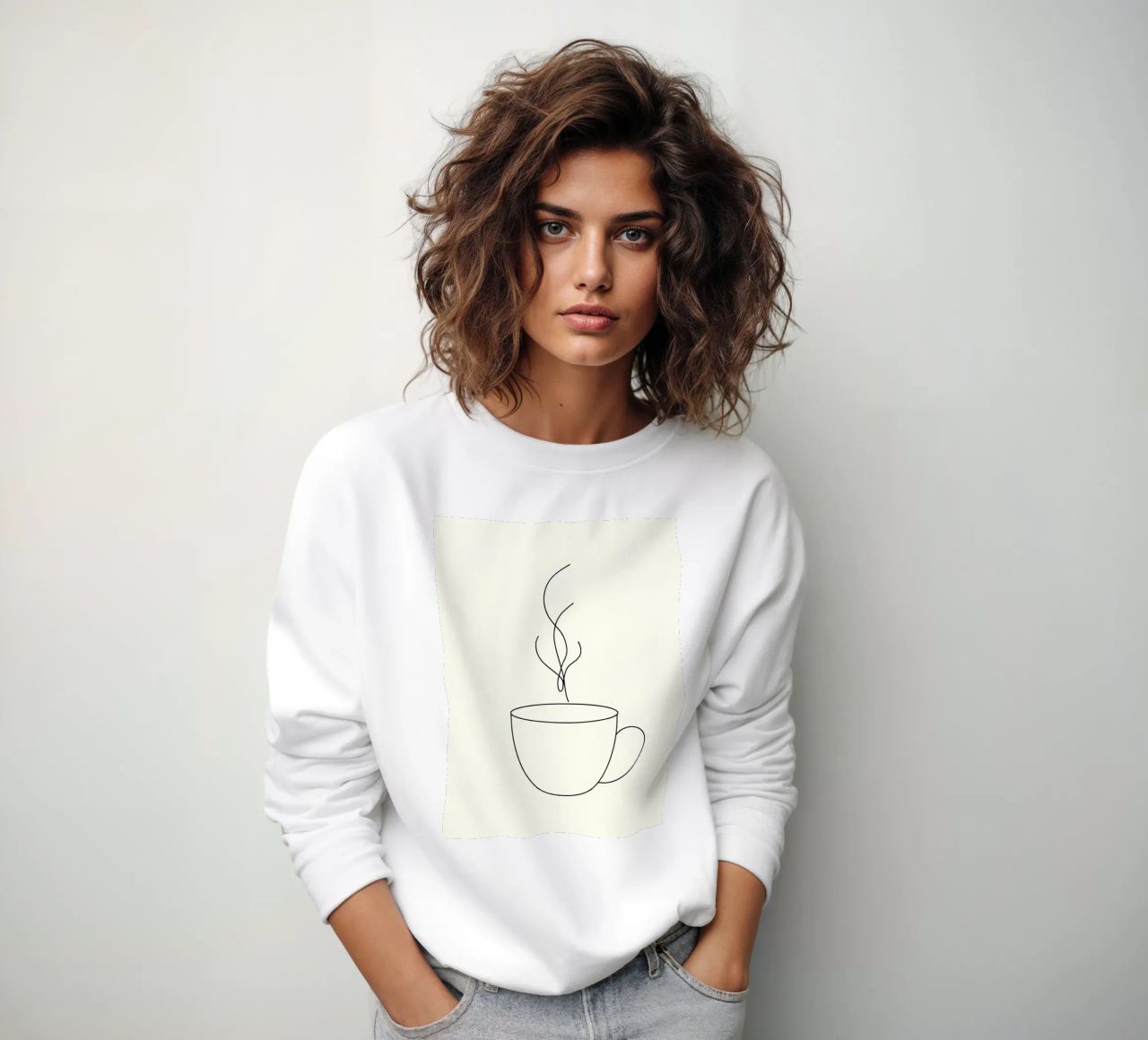 Tazza da caffè Line Art minimalista felpa da Viv Line Art