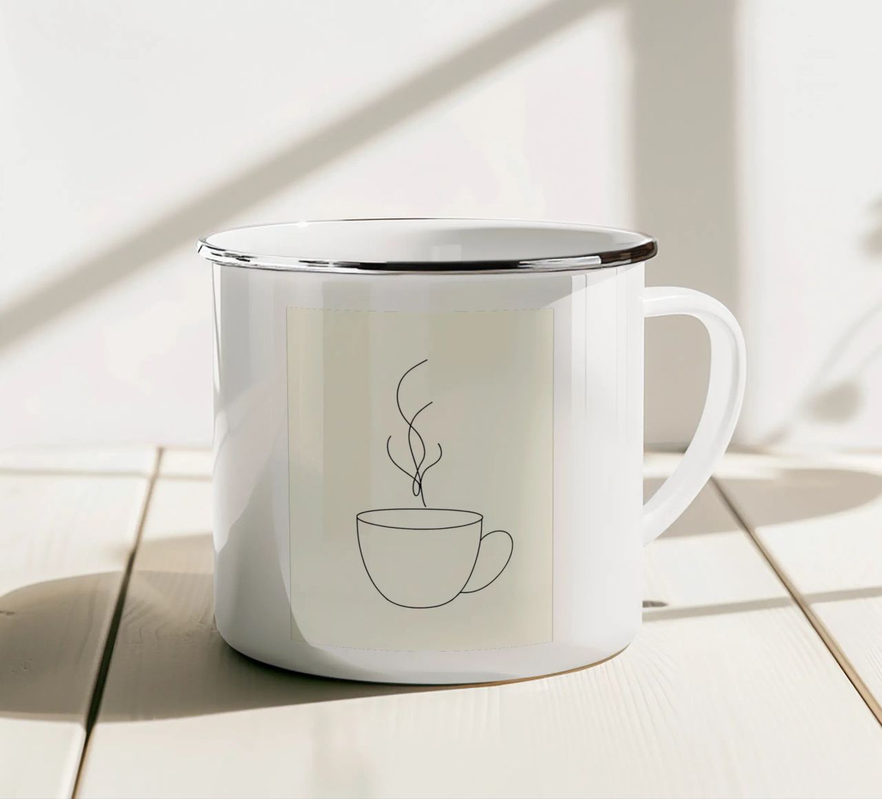 Tazza da caffè Line Art minimalista tazza in smalto da Viv Line Art