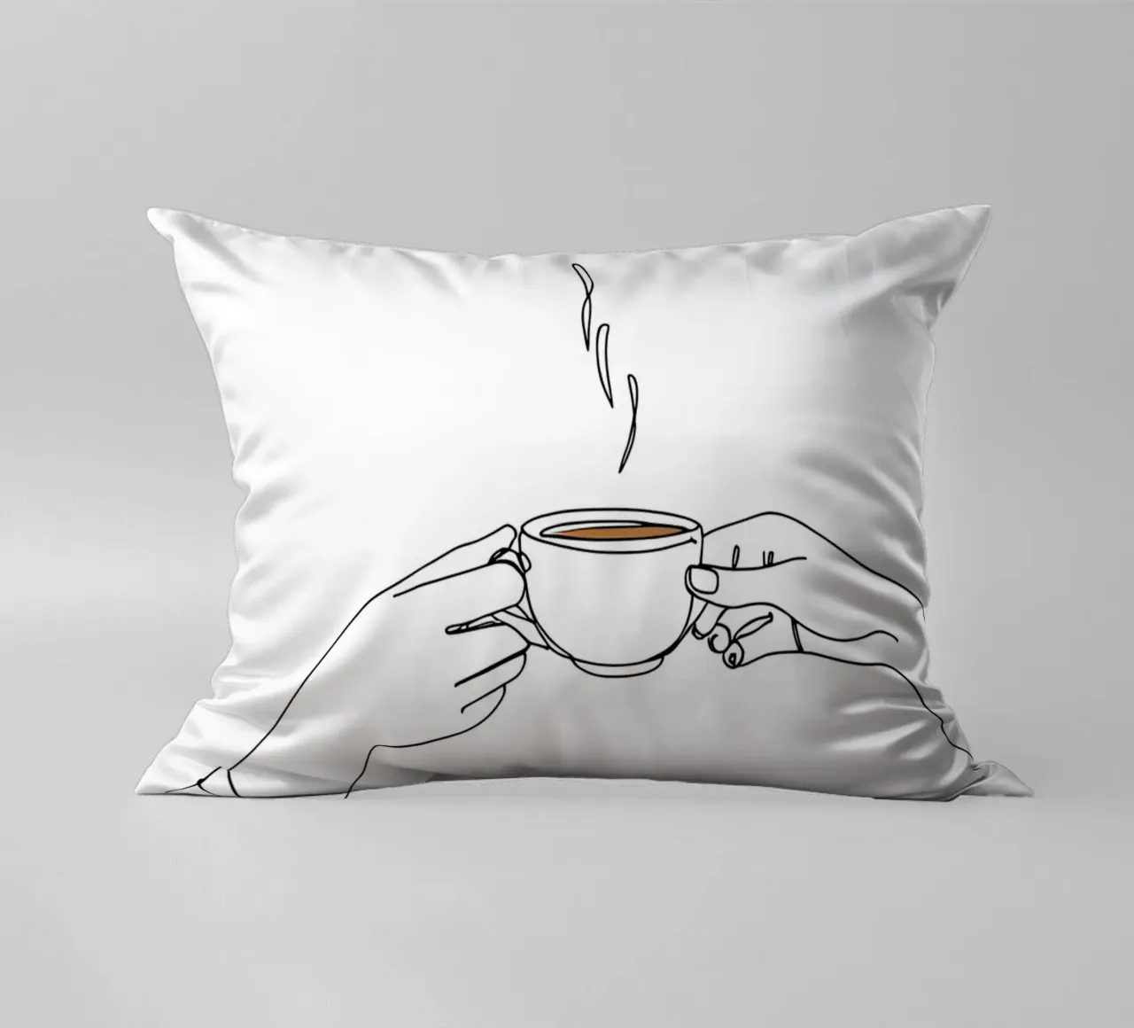 Pausa caffè Line Art minimalista cuscino da Viv Line Art