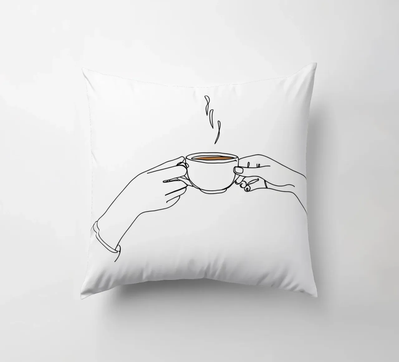 Pausa caffè Line Art minimalista cuscino da Viv Line Art