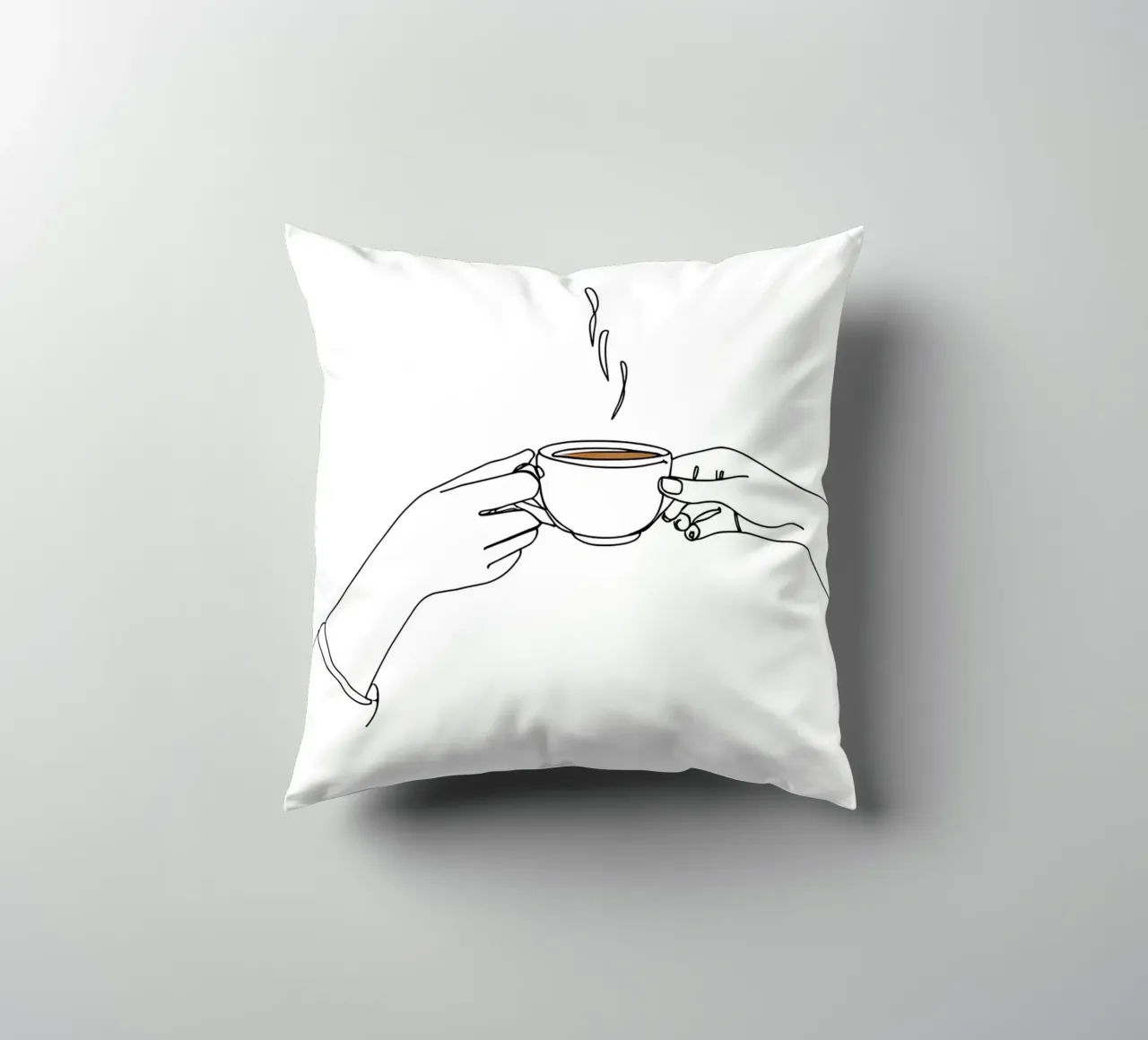 Pausa caffè Line Art minimalista cuscino da Viv Line Art