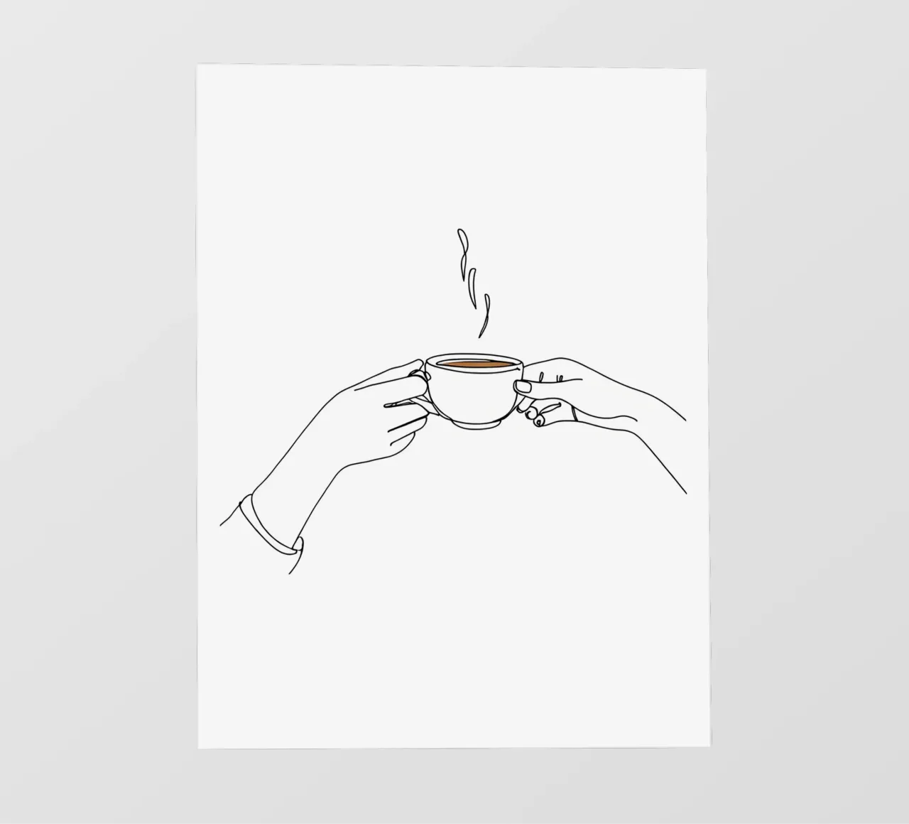 Pausa caffè Line Art minimalista pellicola backlit da Viv Line Art