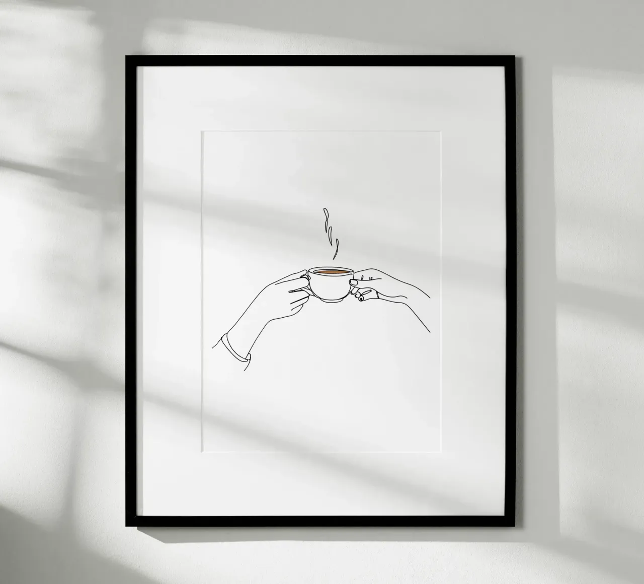 Pausa caffè Line Art minimalista carta hahnemühle da Viv Line Art