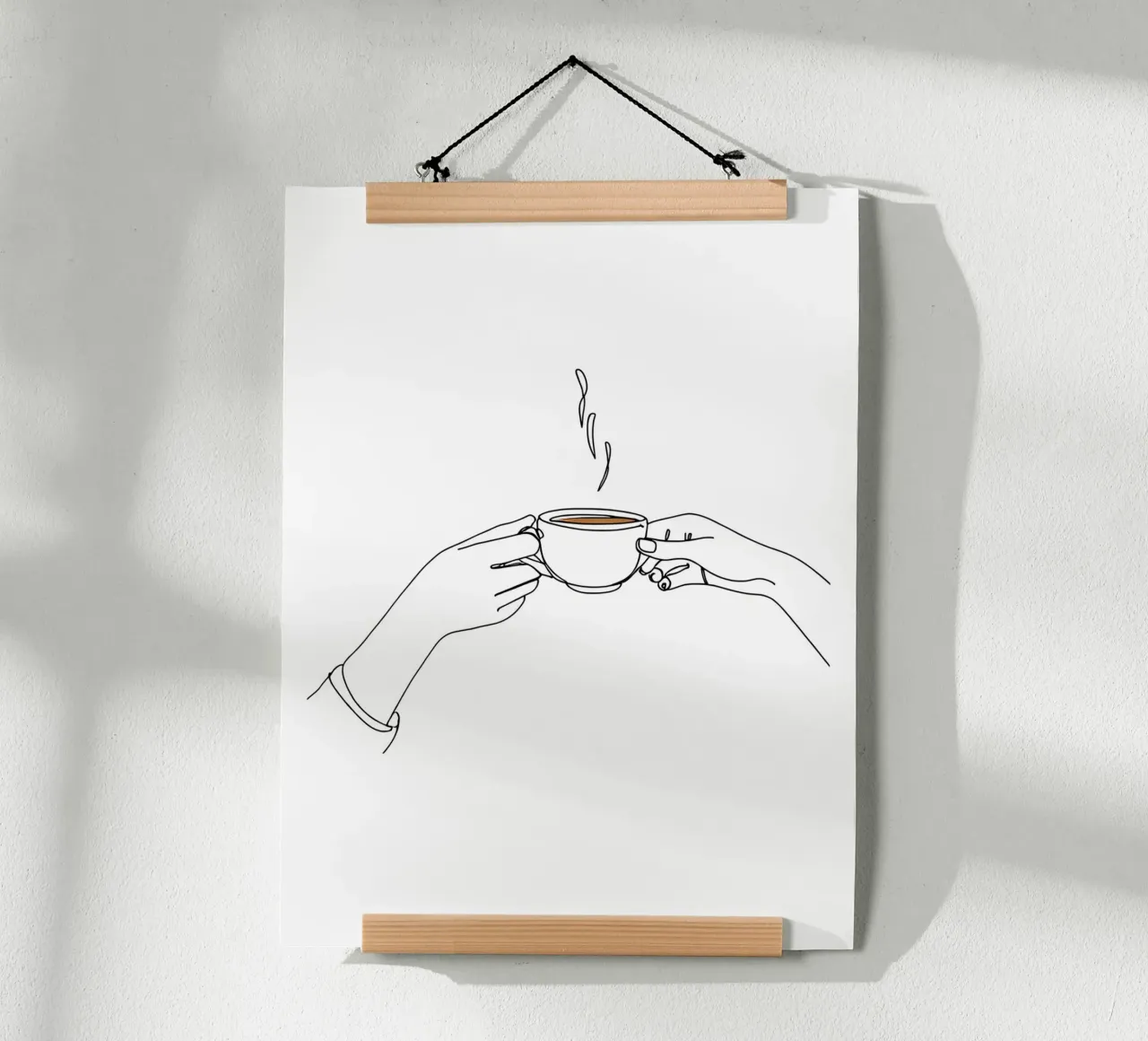 Pausa caffè Line Art minimalista carta hahnemühle da Viv Line Art