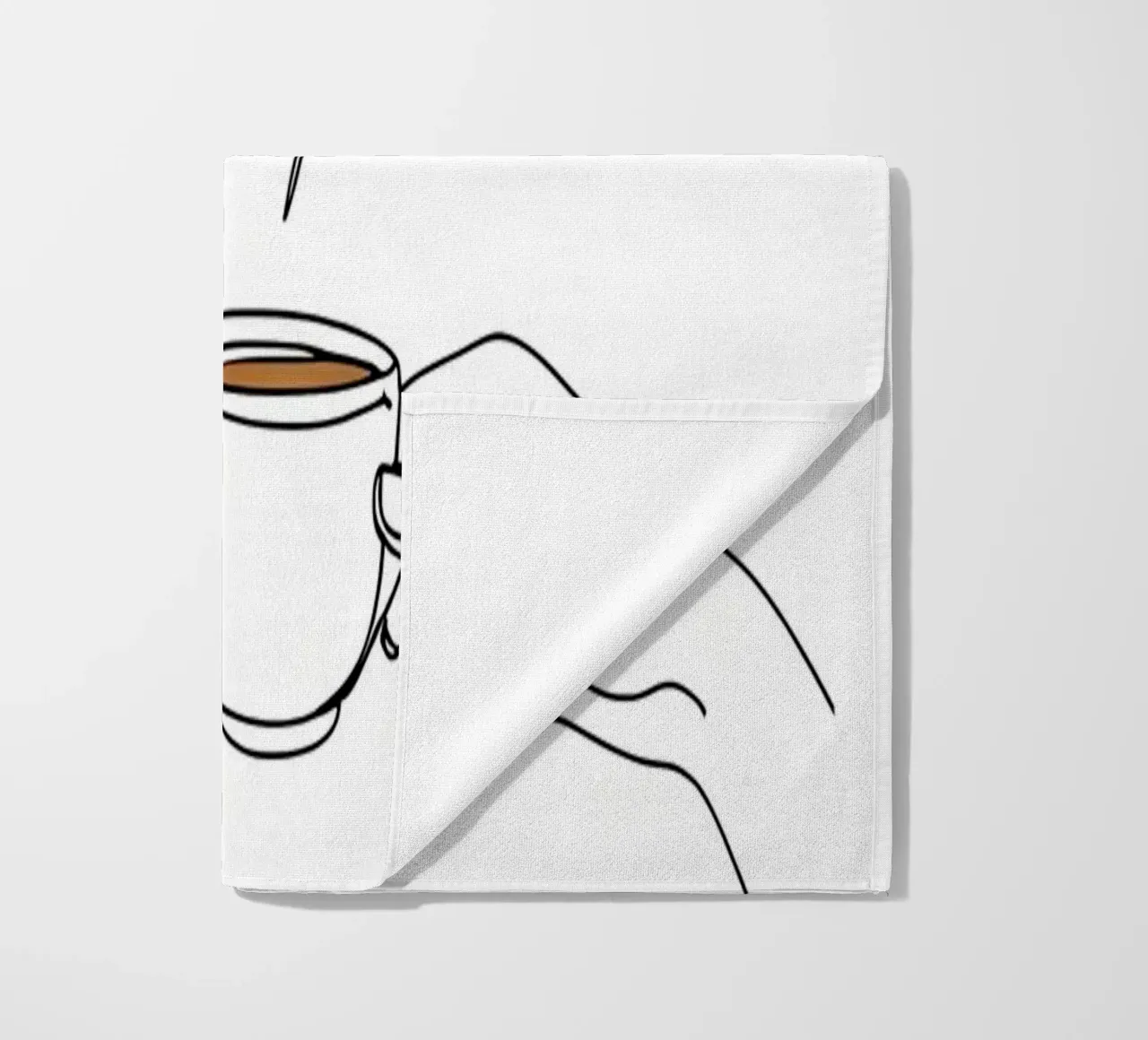 Pausa caffè Line Art minimalista telo mare da Viv Line Art