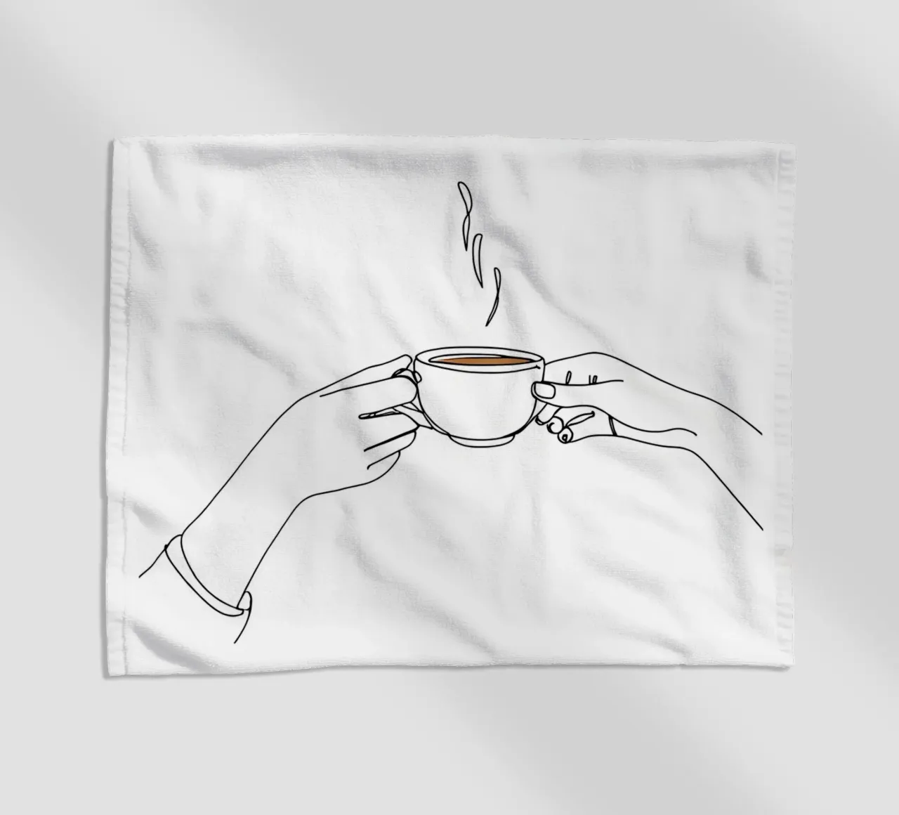 Pausa caffè Line Art minimalista telo mare da Viv Line Art