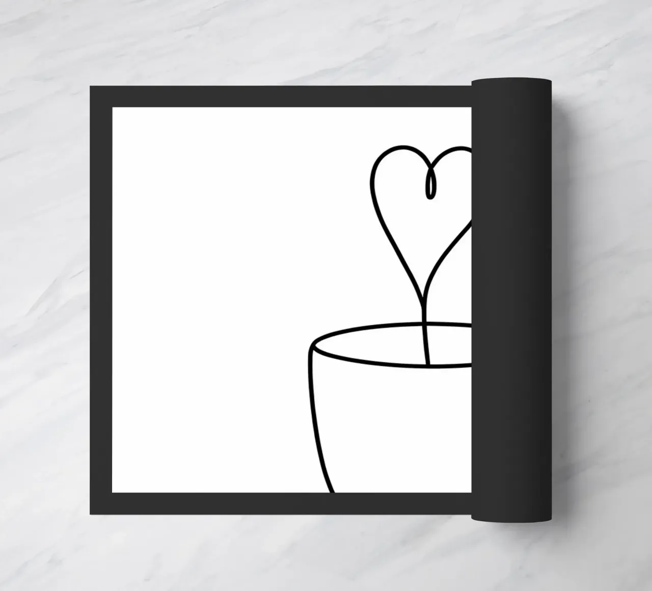 Love For Coffee Minimalist Line Art paillasson de Viv Line Art