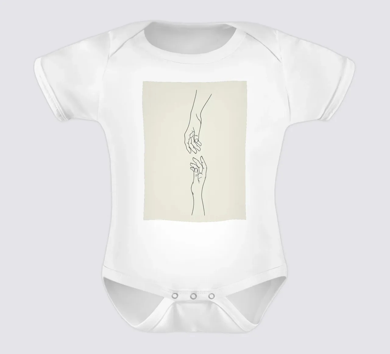 Hand Gesture Minimalist Line Art Kurzarm Babybody von Viv Line Art