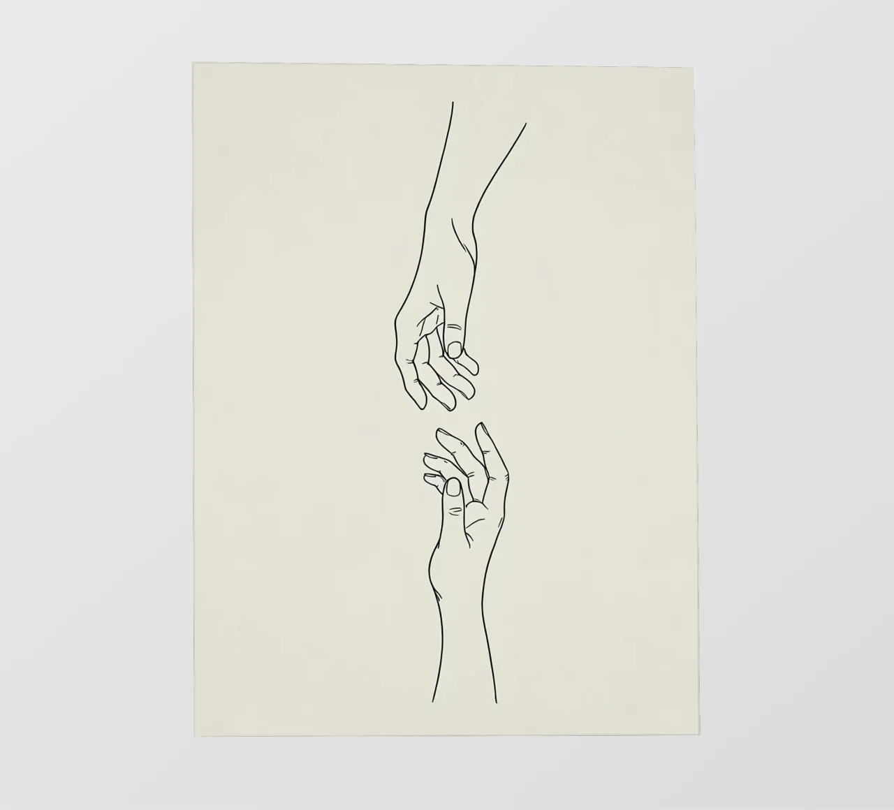 Hand Gesture Minimalist Line Art backlit film by Viv Line Art