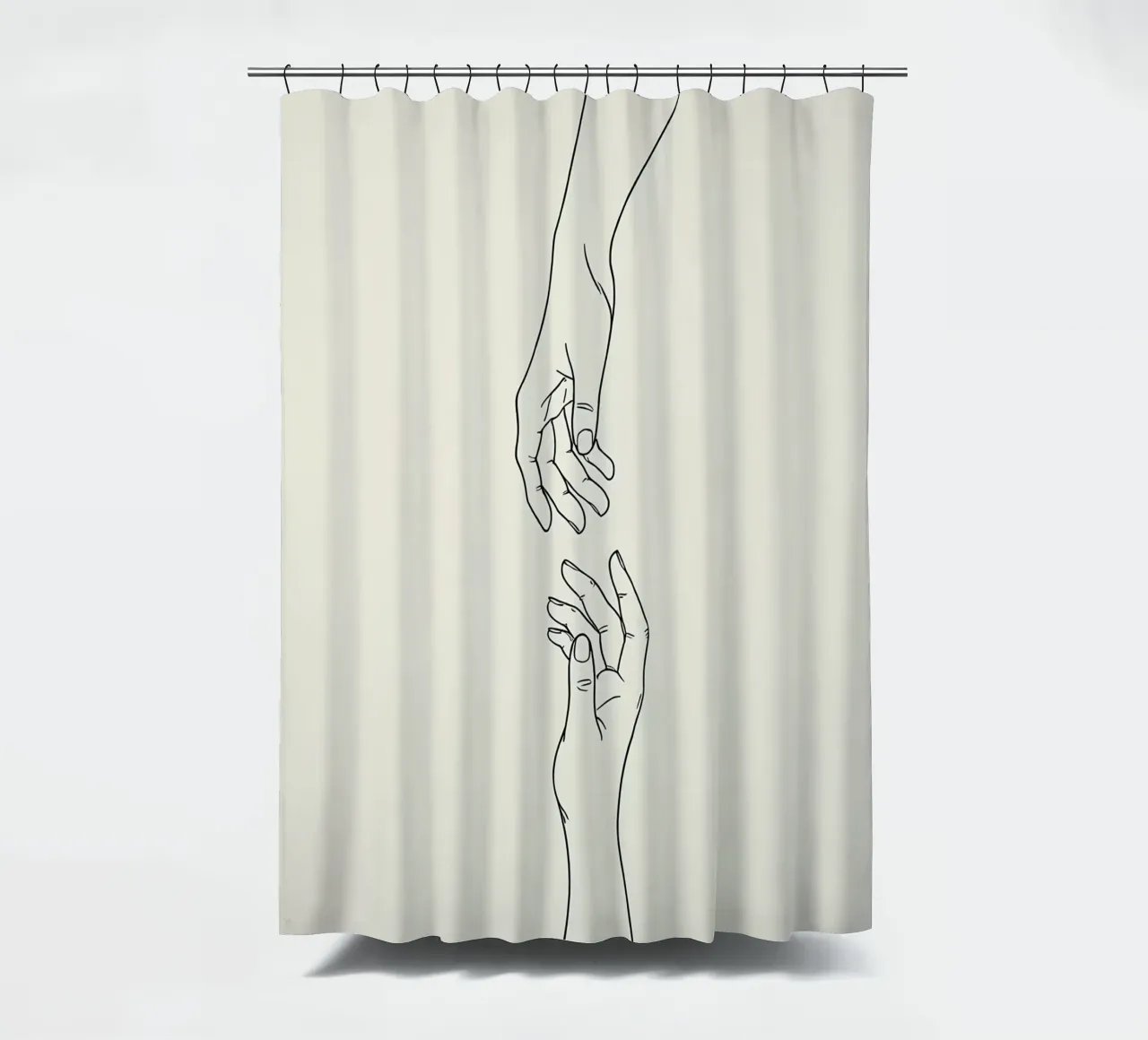 Hand Gesture Minimalist Line Art Duschvorhang von Viv Line Art