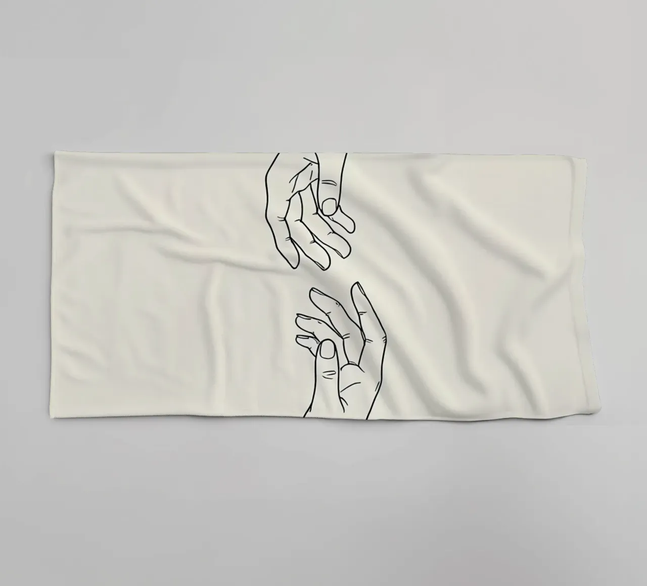 Hand Gesture Minimalist Line Art towel by Viv Line Art