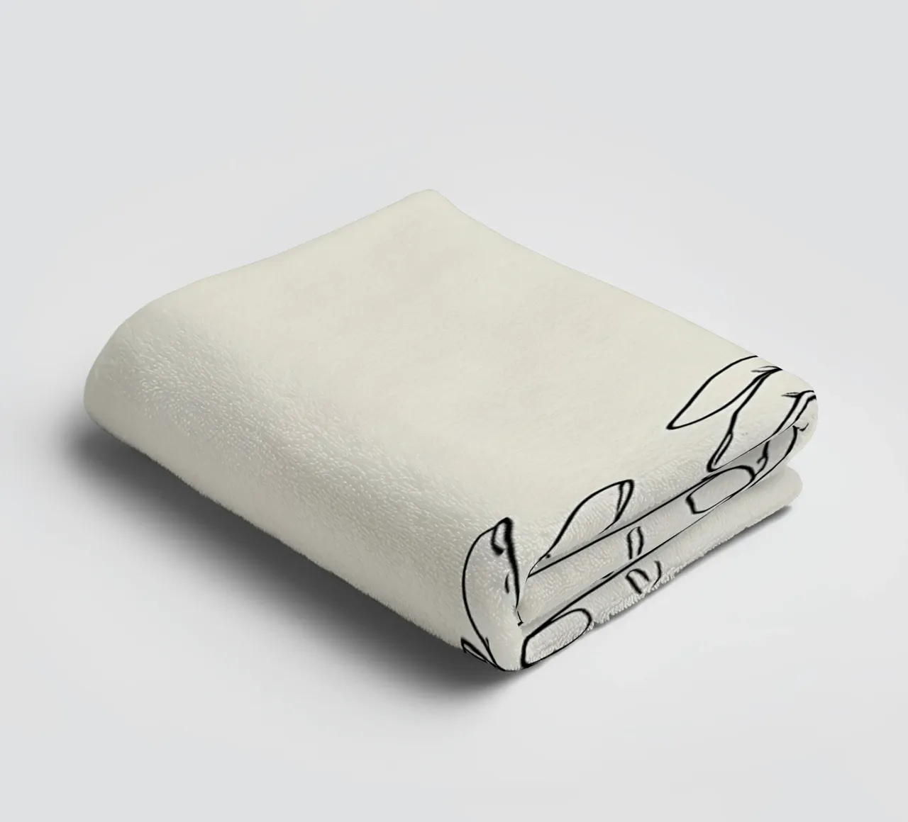 Hand Gesture Minimalist Line Art towel by Viv Line Art