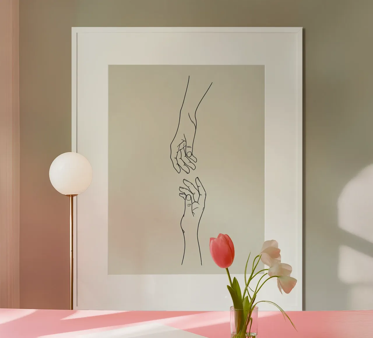 Hand Gesture Minimalist Line Art Hahnemühle von Viv Line Art