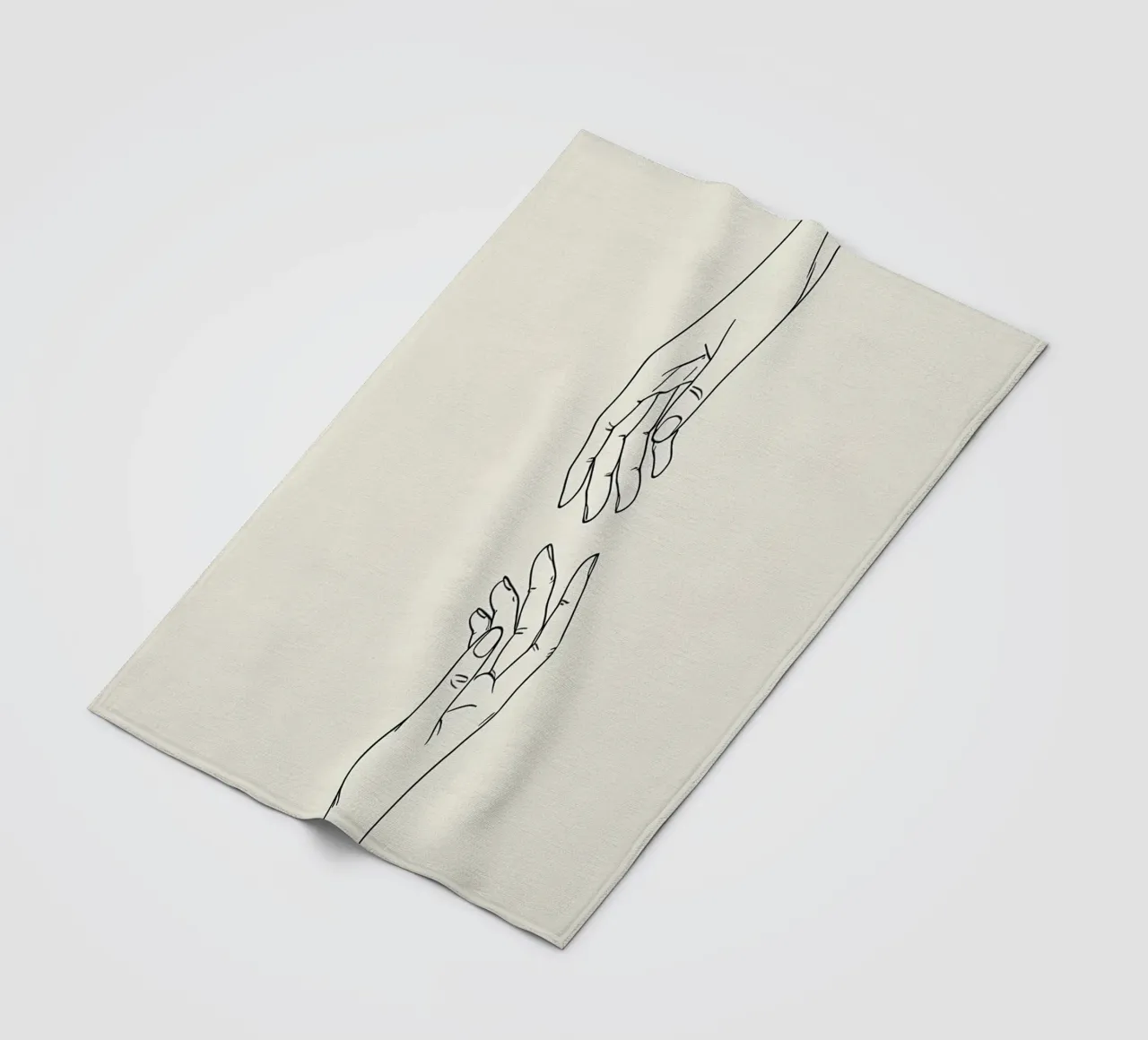 Hand Gesture Minimalist Line Art Fleecedecke von Viv Line Art
