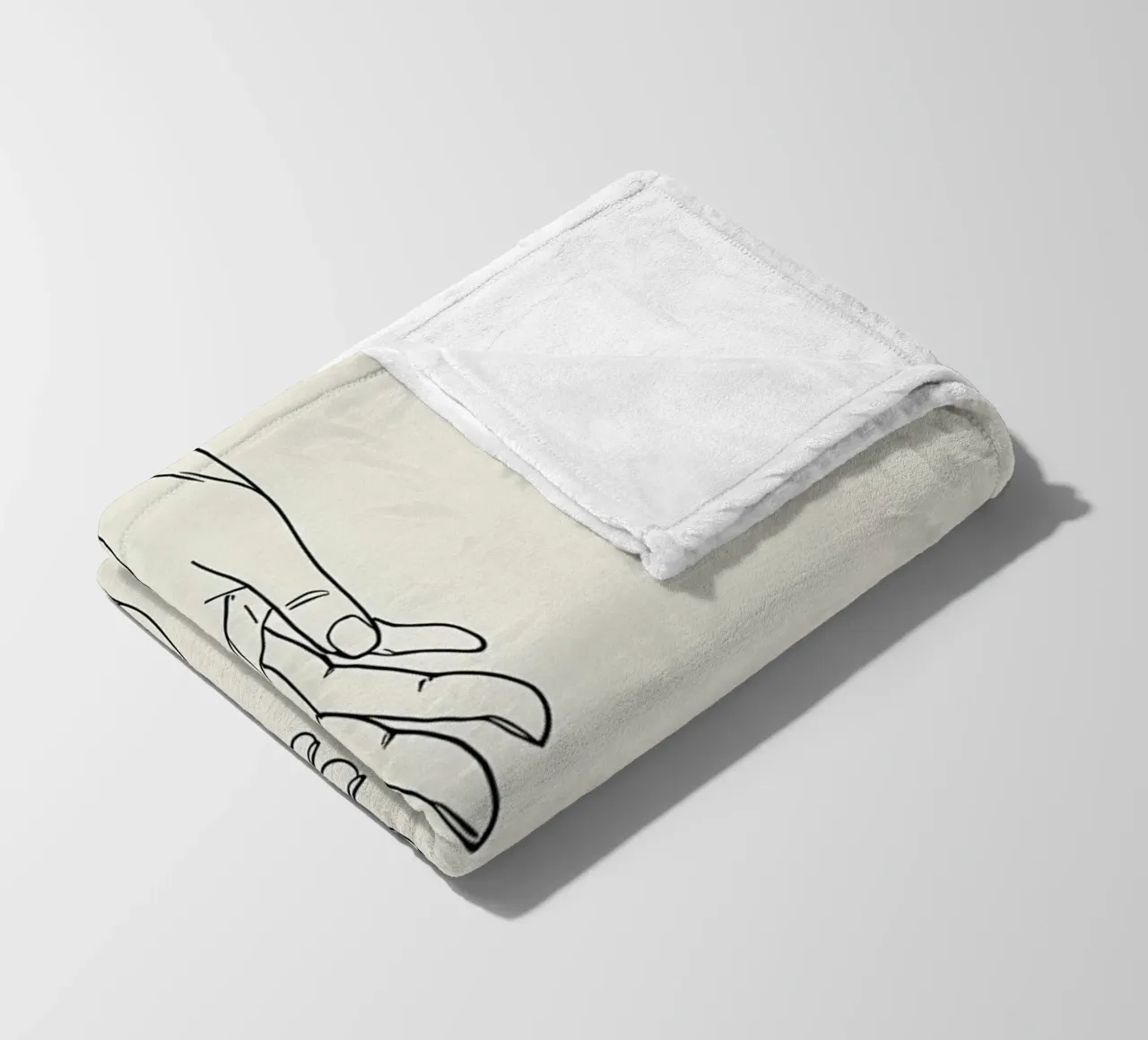 Hand Gesture Minimalist Line Art Fleecedecke von Viv Line Art