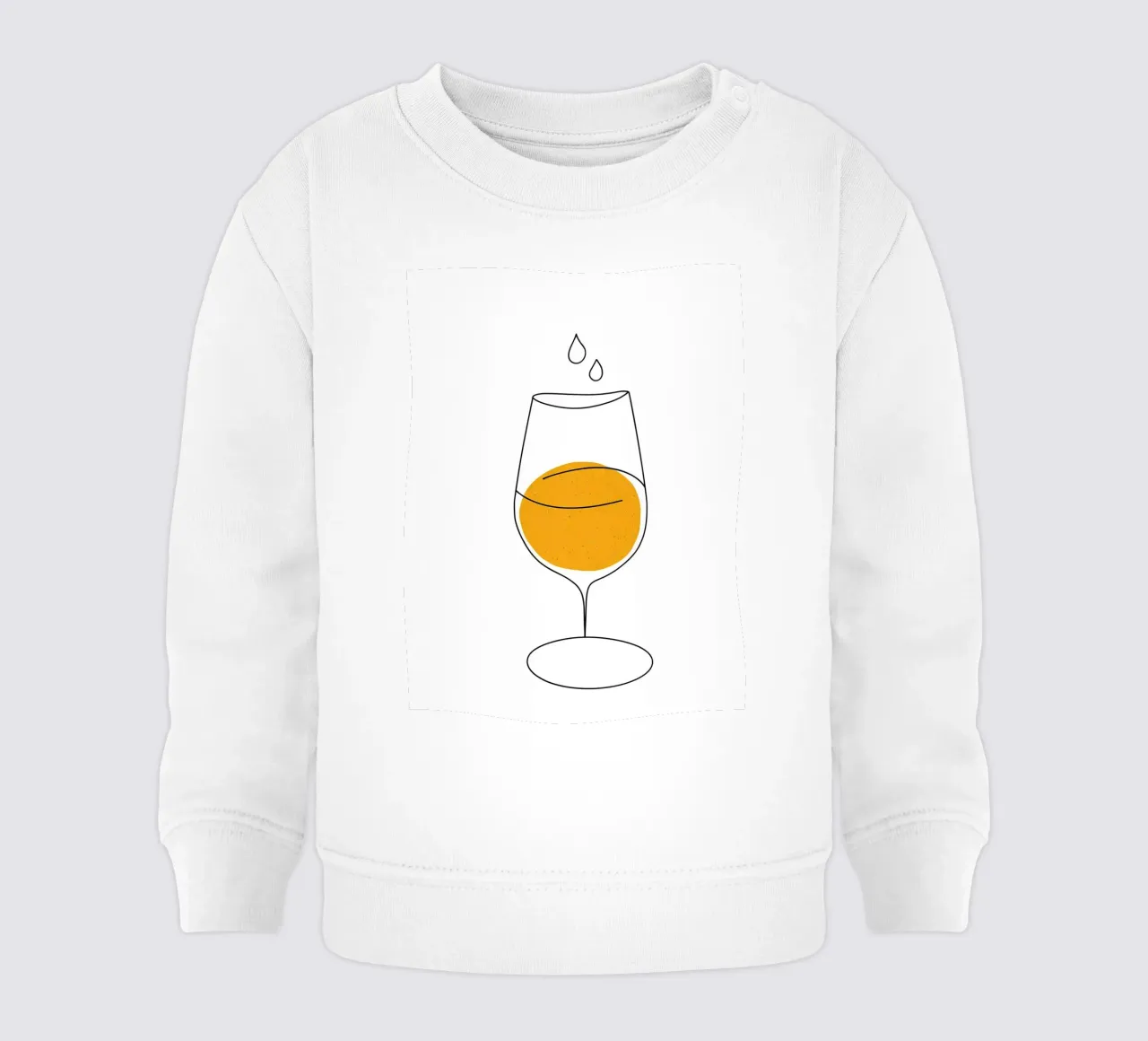 Line Art minimalista in vetro di vino felpa neonato da Viv Line Art