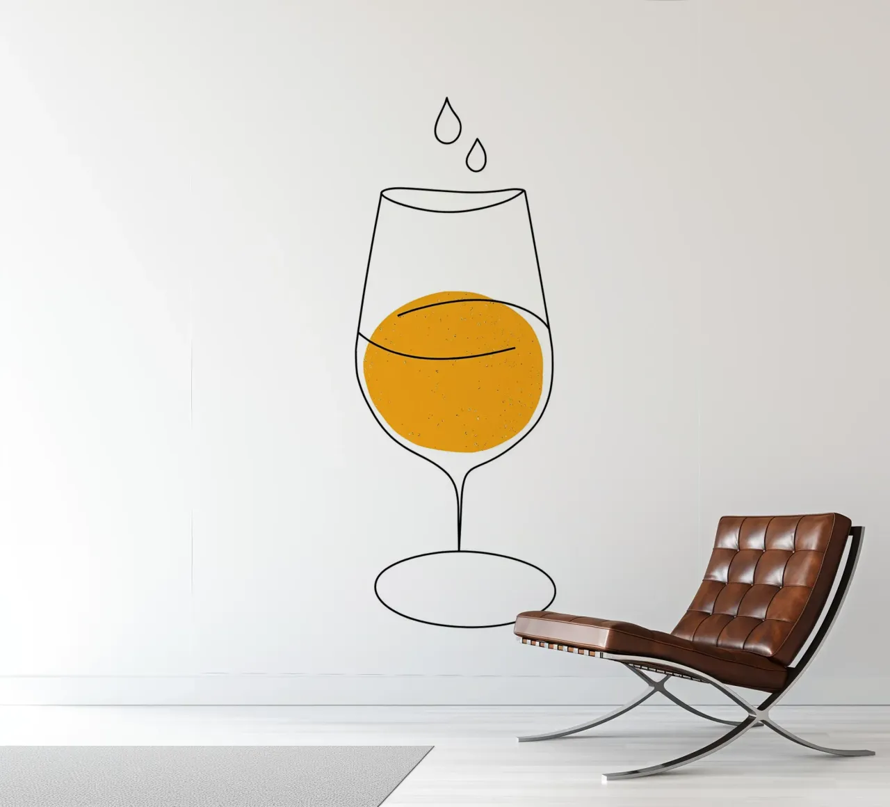 Wine-Glass Minimalist Line Art photo wallpaper by Viv Line Art