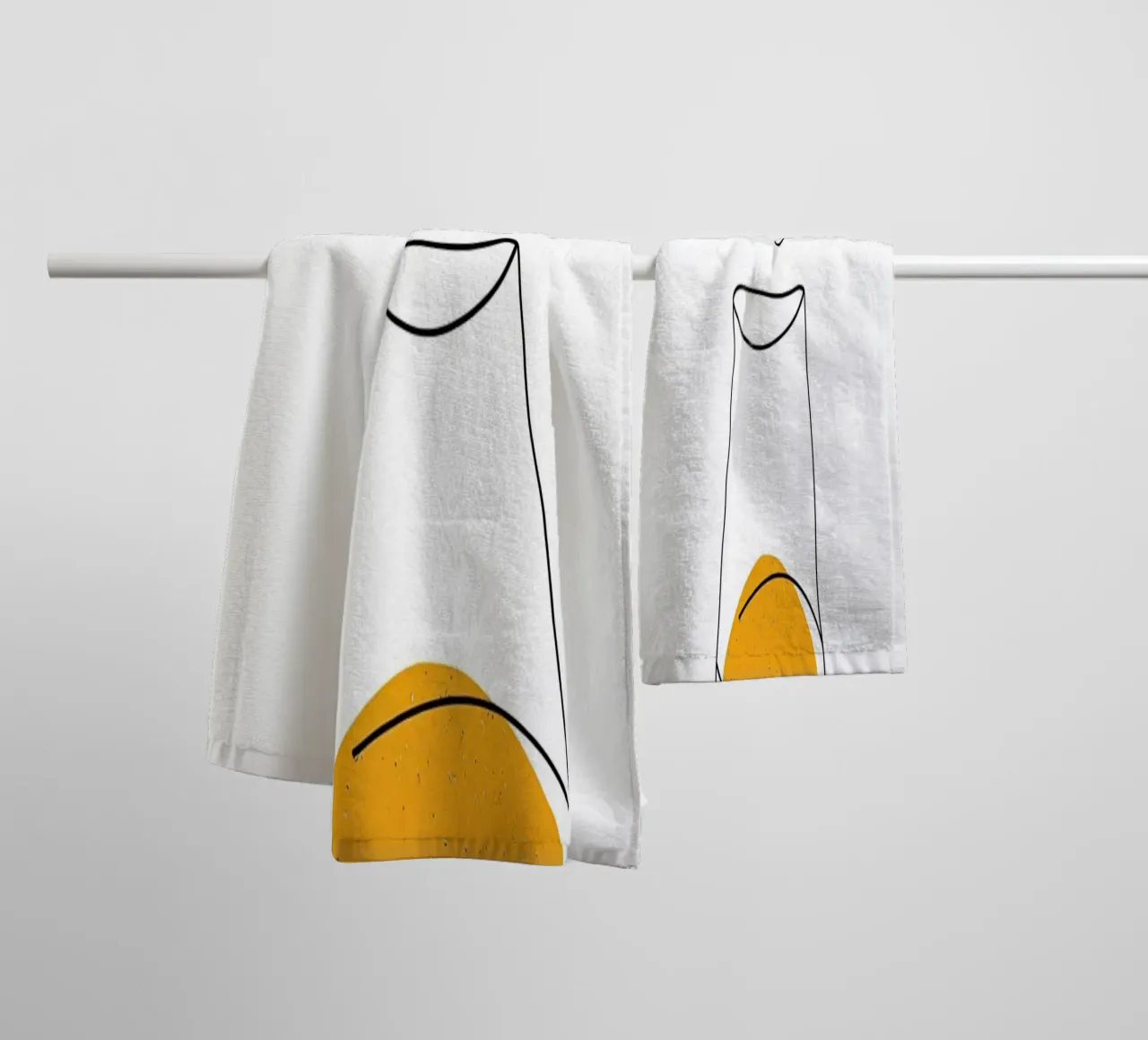 Wine-Glass Minimalist Line Art towel by Viv Line Art