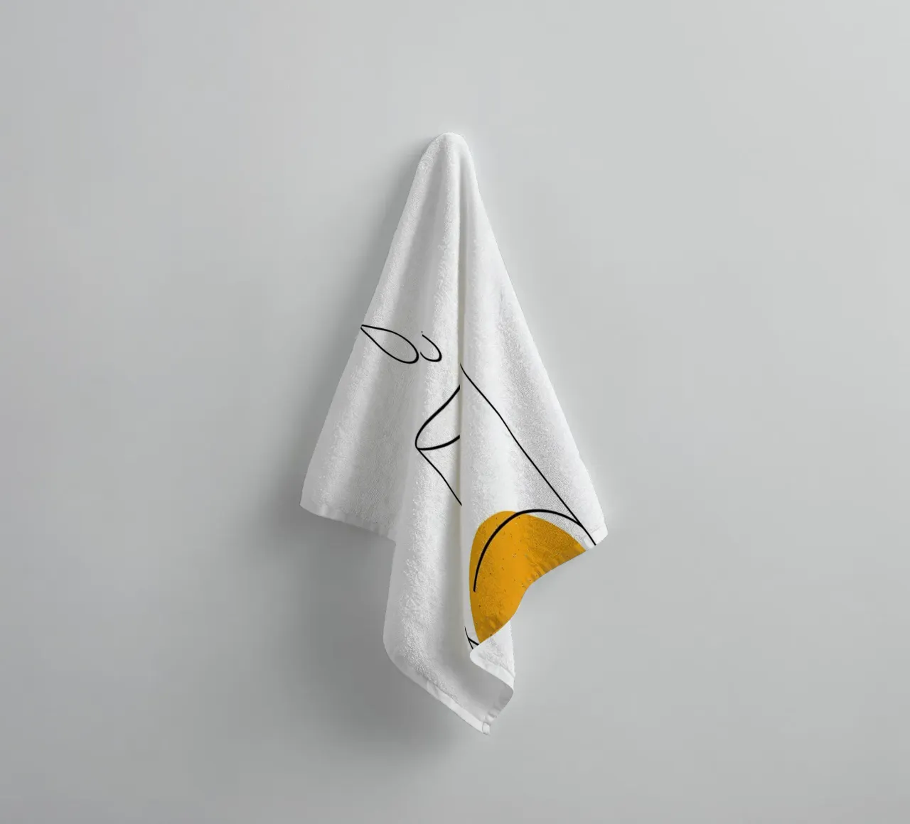 Wine-Glass Minimalist Line Art towel by Viv Line Art