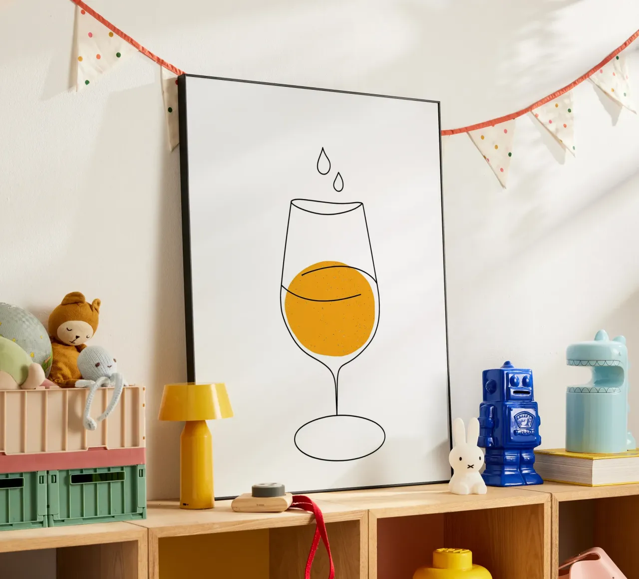 Wine-Glass Minimalist Line Art alu-dibond by Viv Line Art