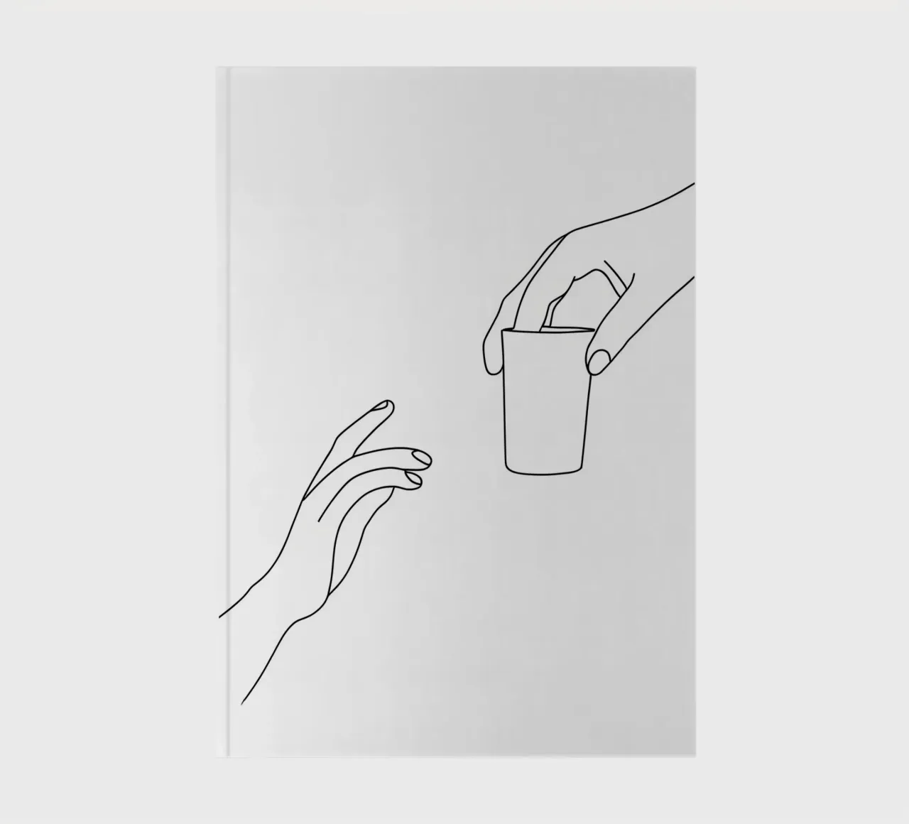 A Glass Of Soft Drink Minimalist Line Art Notizbuch von Viv Line Art