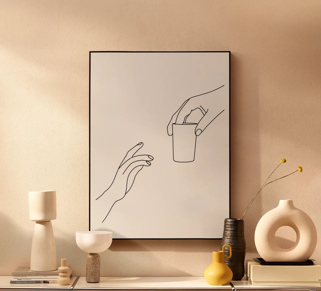 Un vaso de refresco Minimalist Line Art metacrilato de Viv Line Art