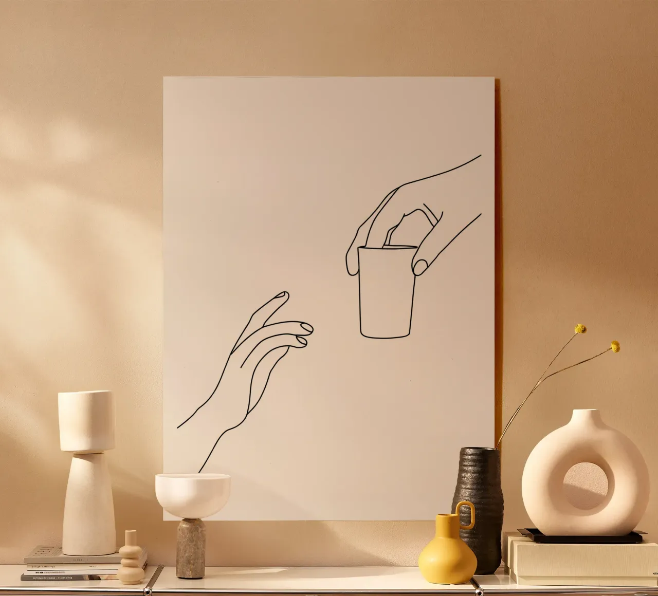 Un vaso de refresco Minimalist Line Art metacrilato de Viv Line Art